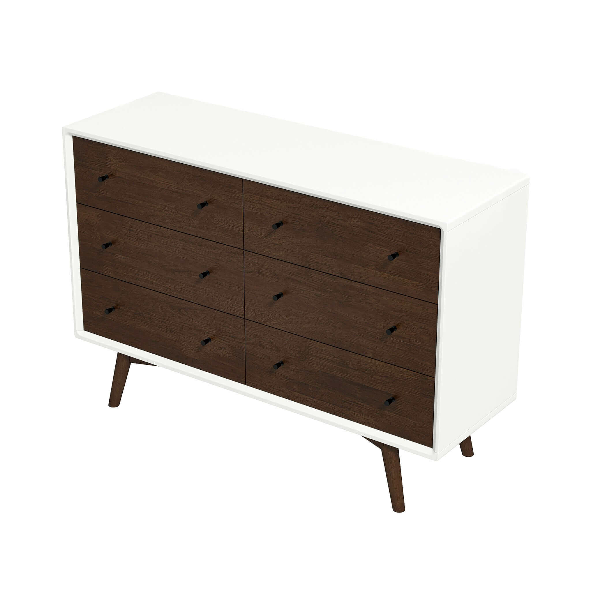 modern dresser white and wood Luca Dresser (6 Drawers) White