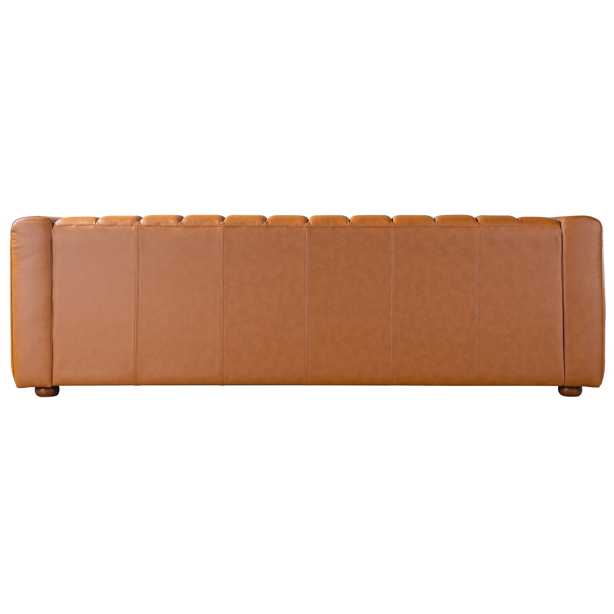 Macosa Cognac Vegan Leather Sofa - New York Modern Furniture