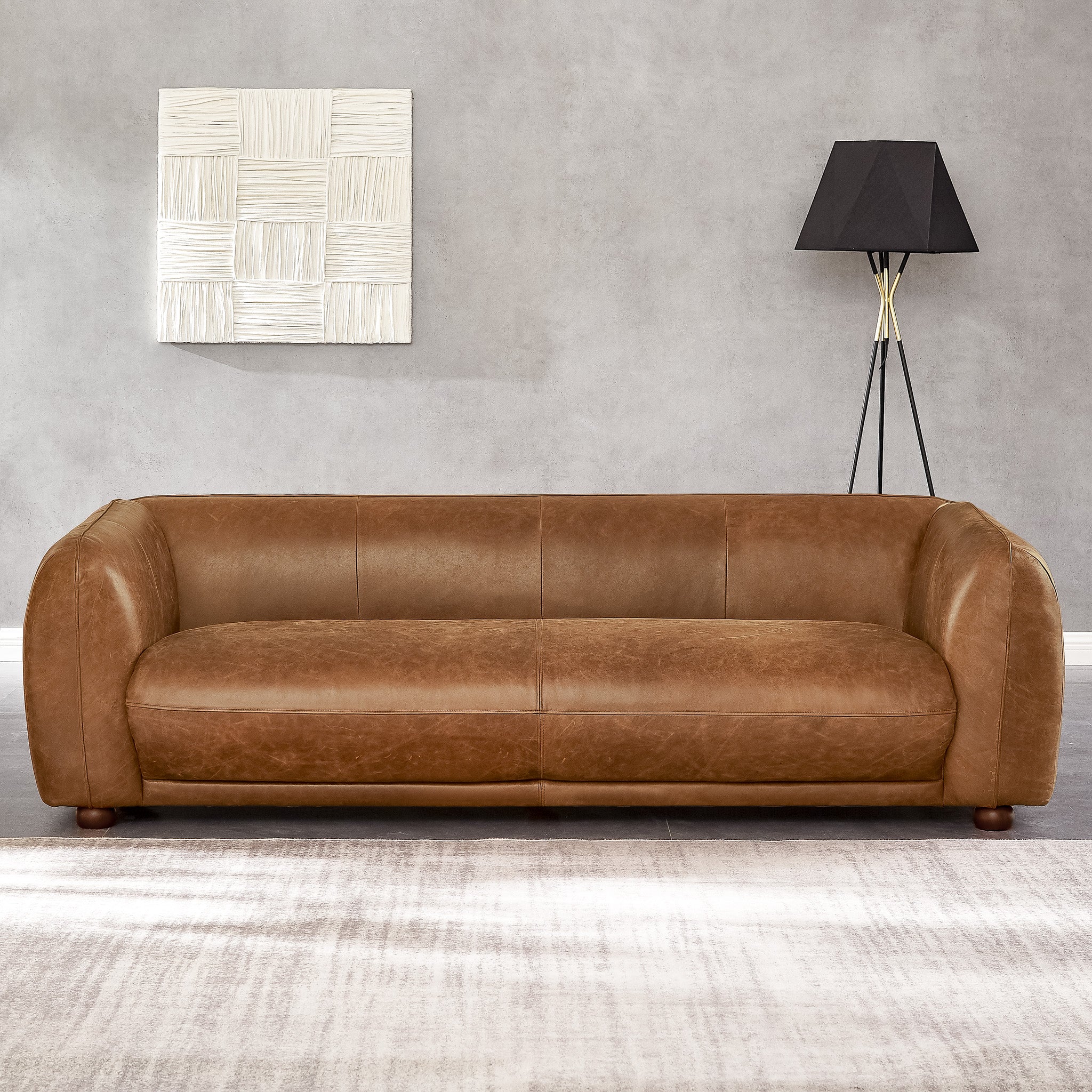 Milsery Leather Sofa - Brown