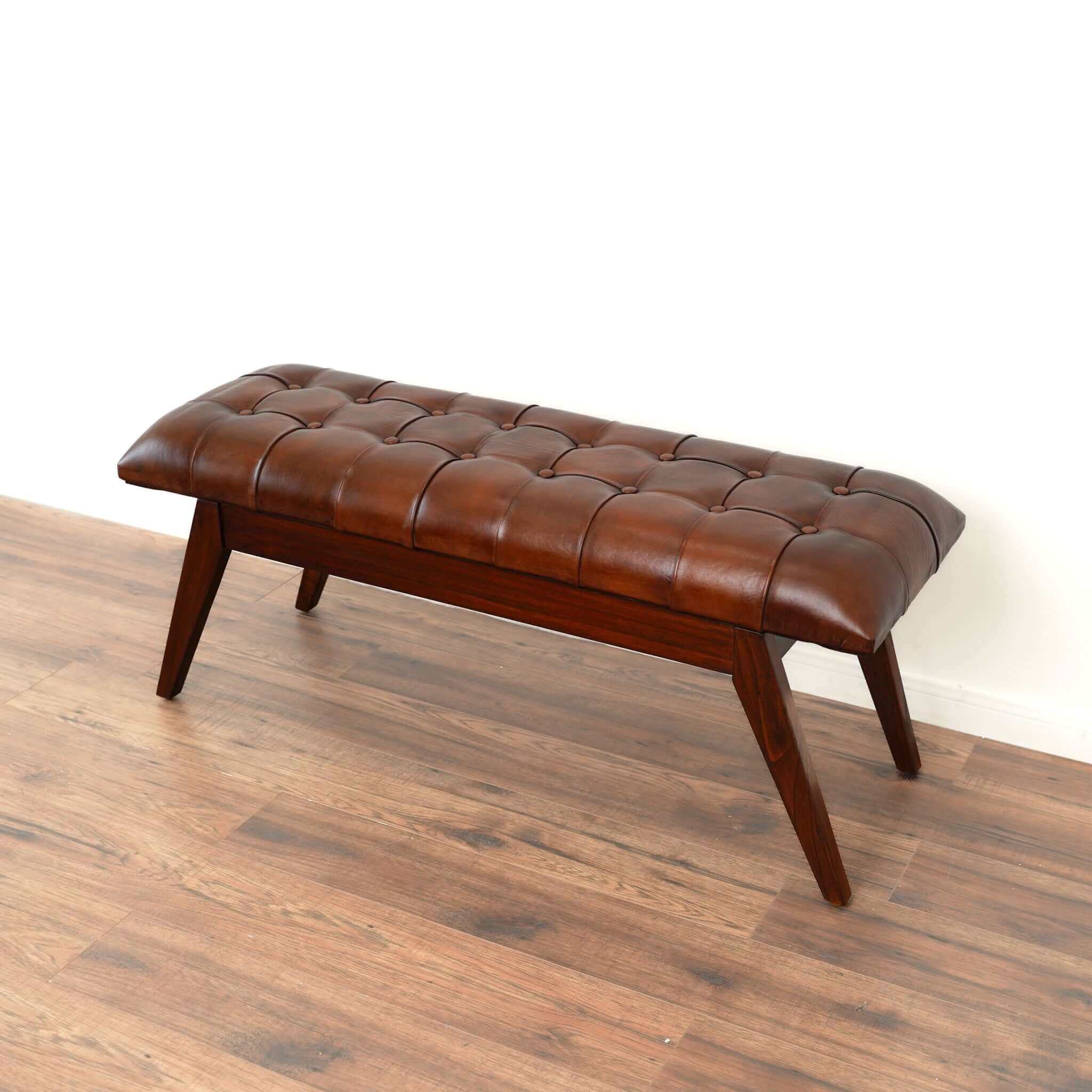 Newstead Cognac Leather Bench