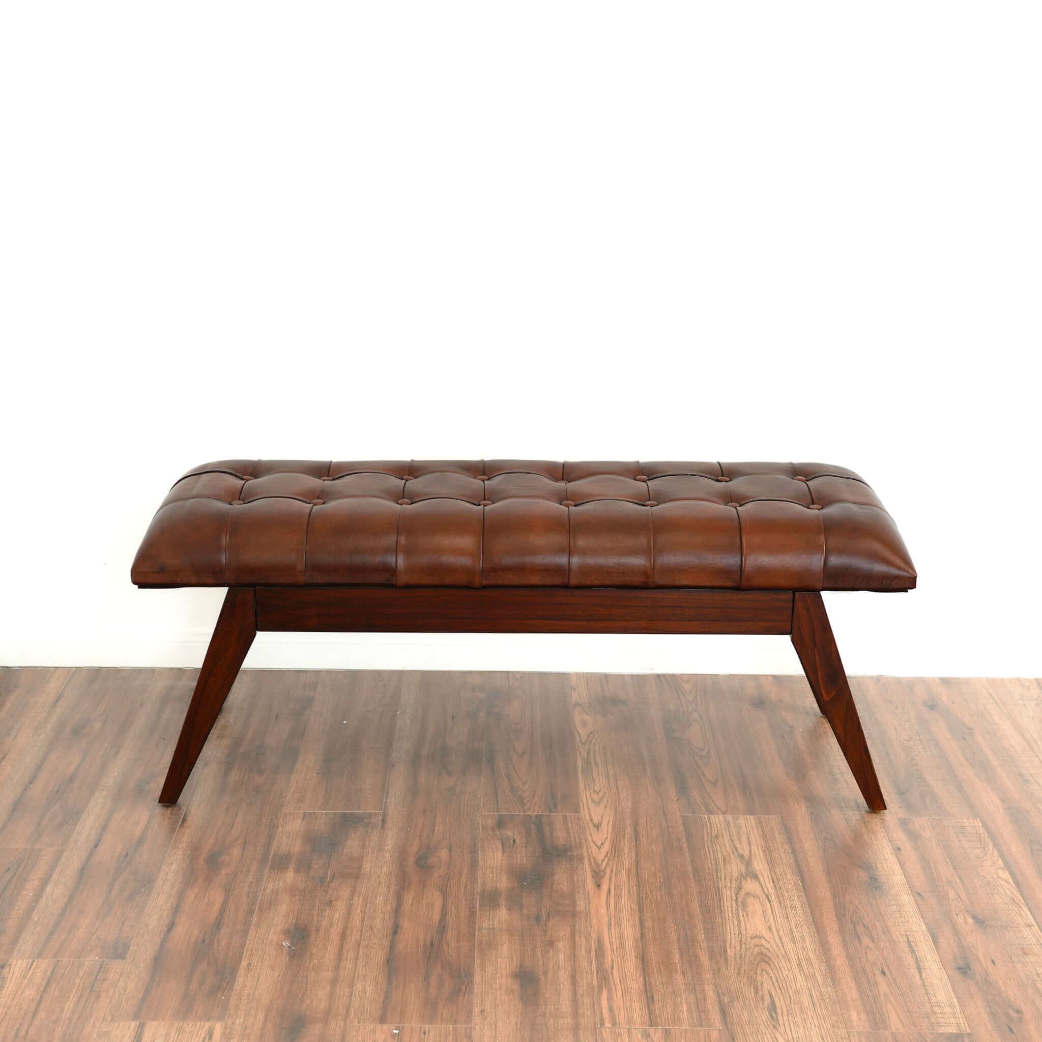 Newstead Cognac Leather Bench