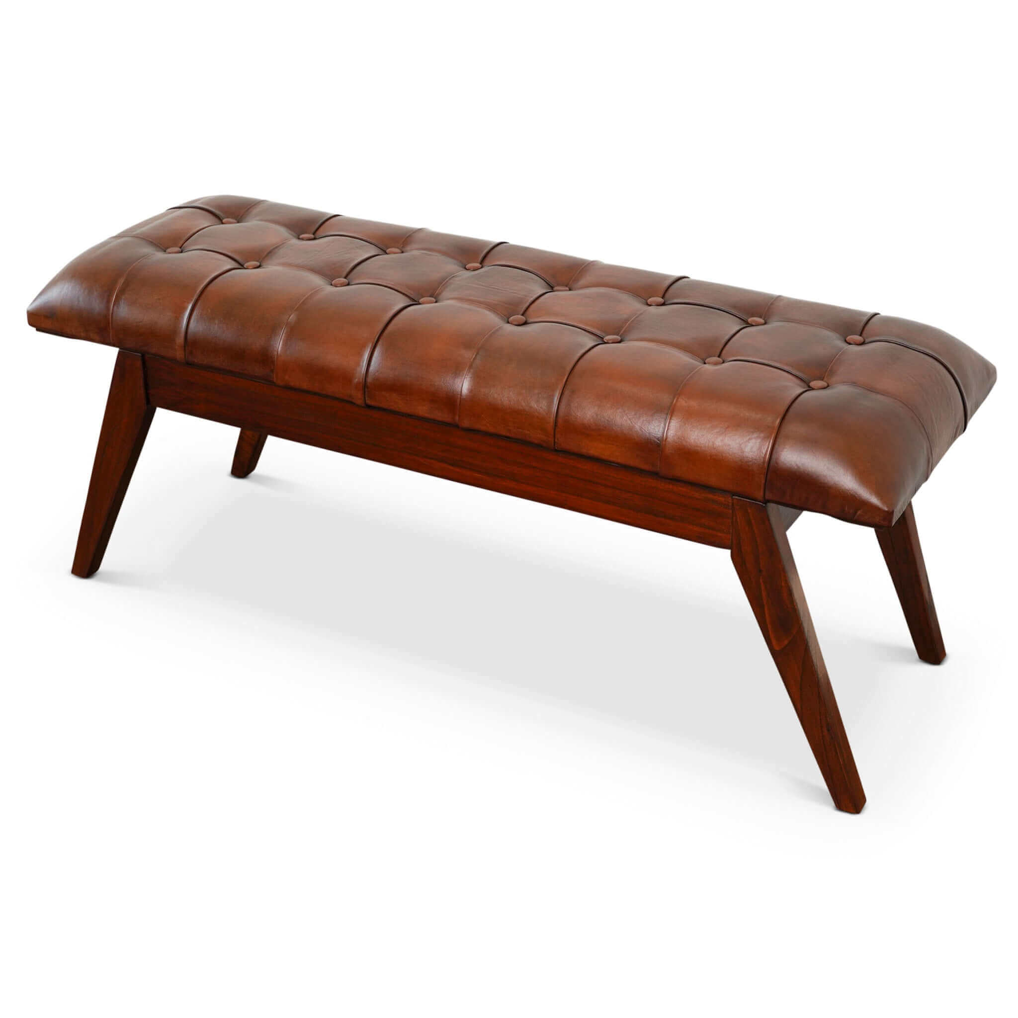 Newstead Cognac Leather Bench