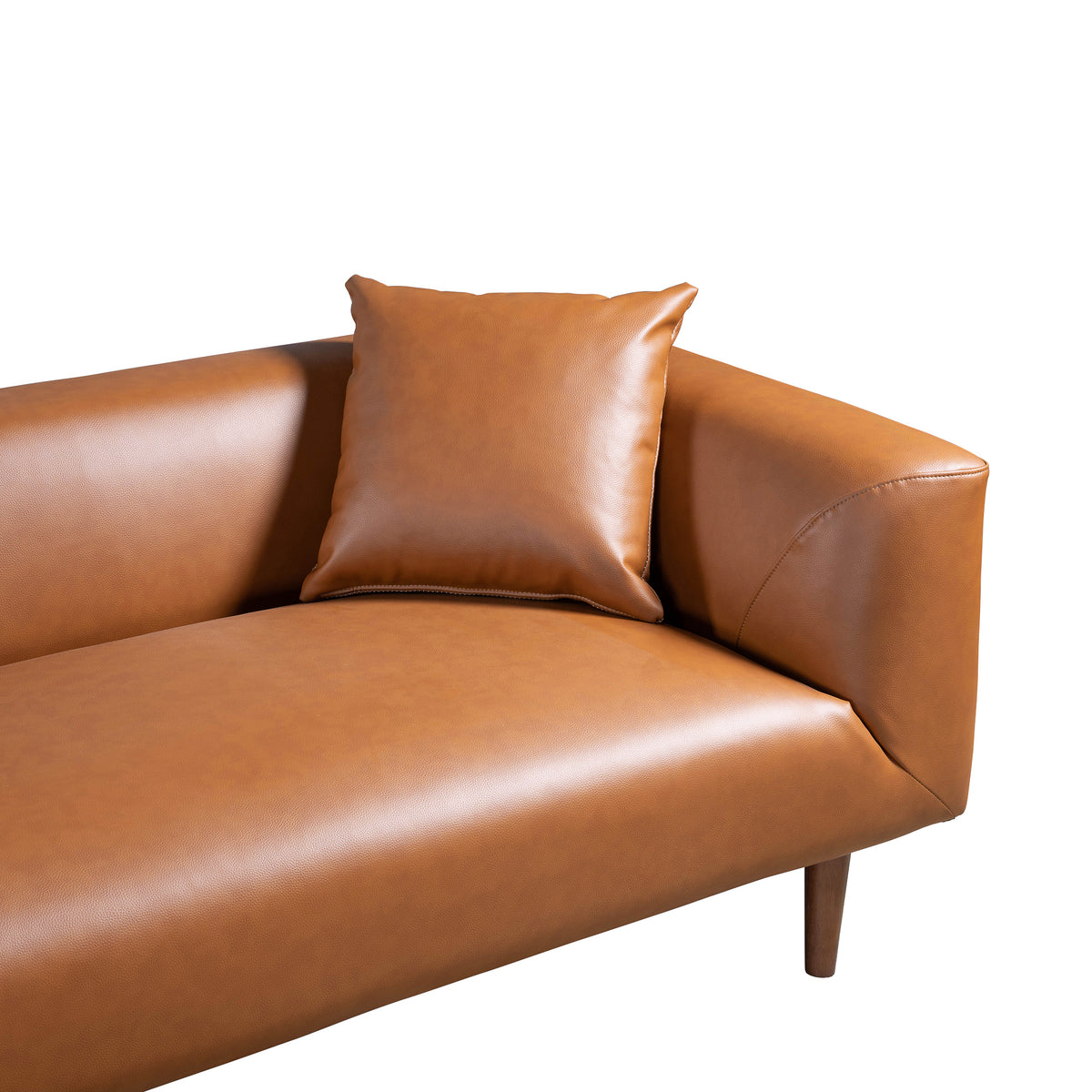 Oriel Cognac Vegan Leather Sofa - New York Modern Furniture