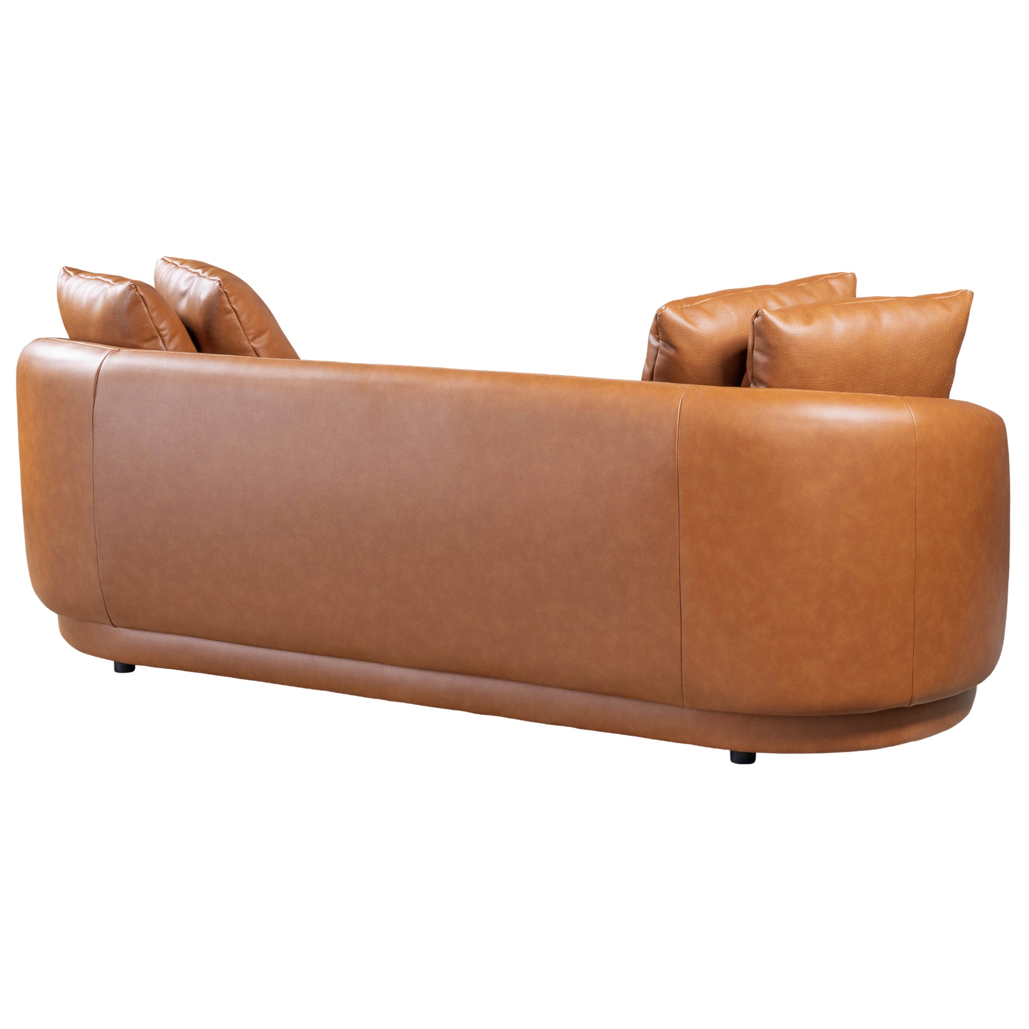 Polun Leather Sofa - Cognac - New York Modern Furniture