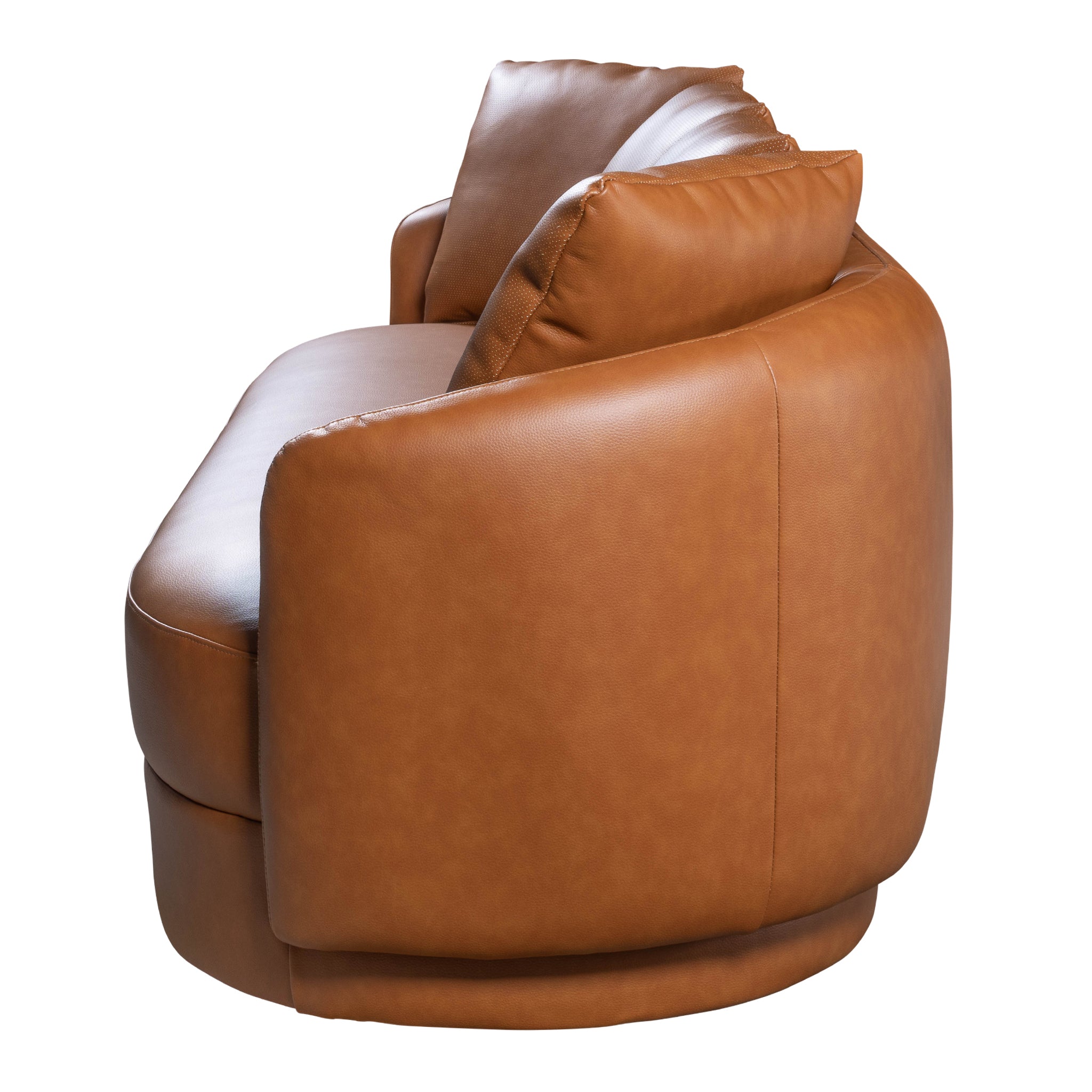 Polun Leather Sofa - Cognac - New York Modern Furniture