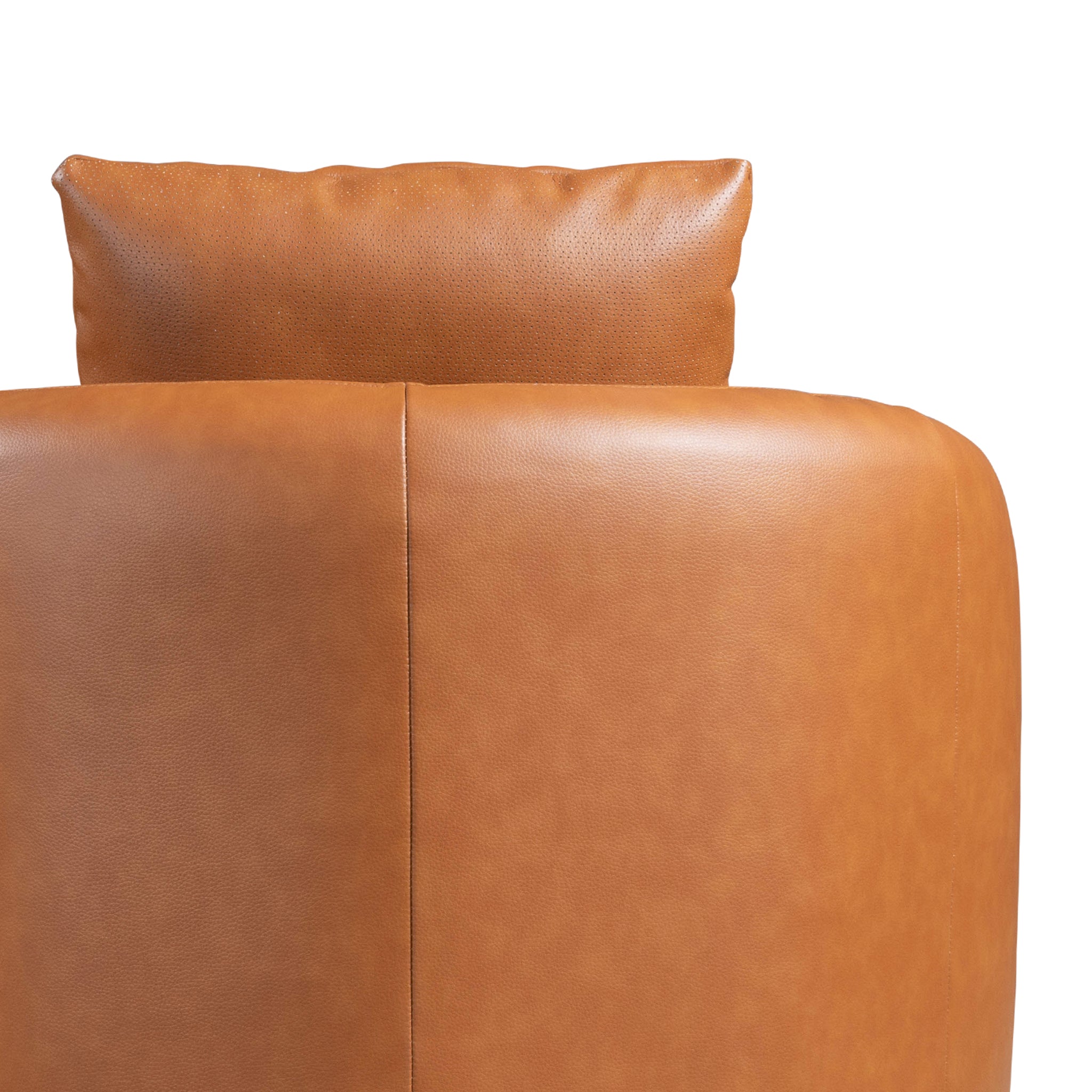 Polun Leather Swivel Chair - Cognac