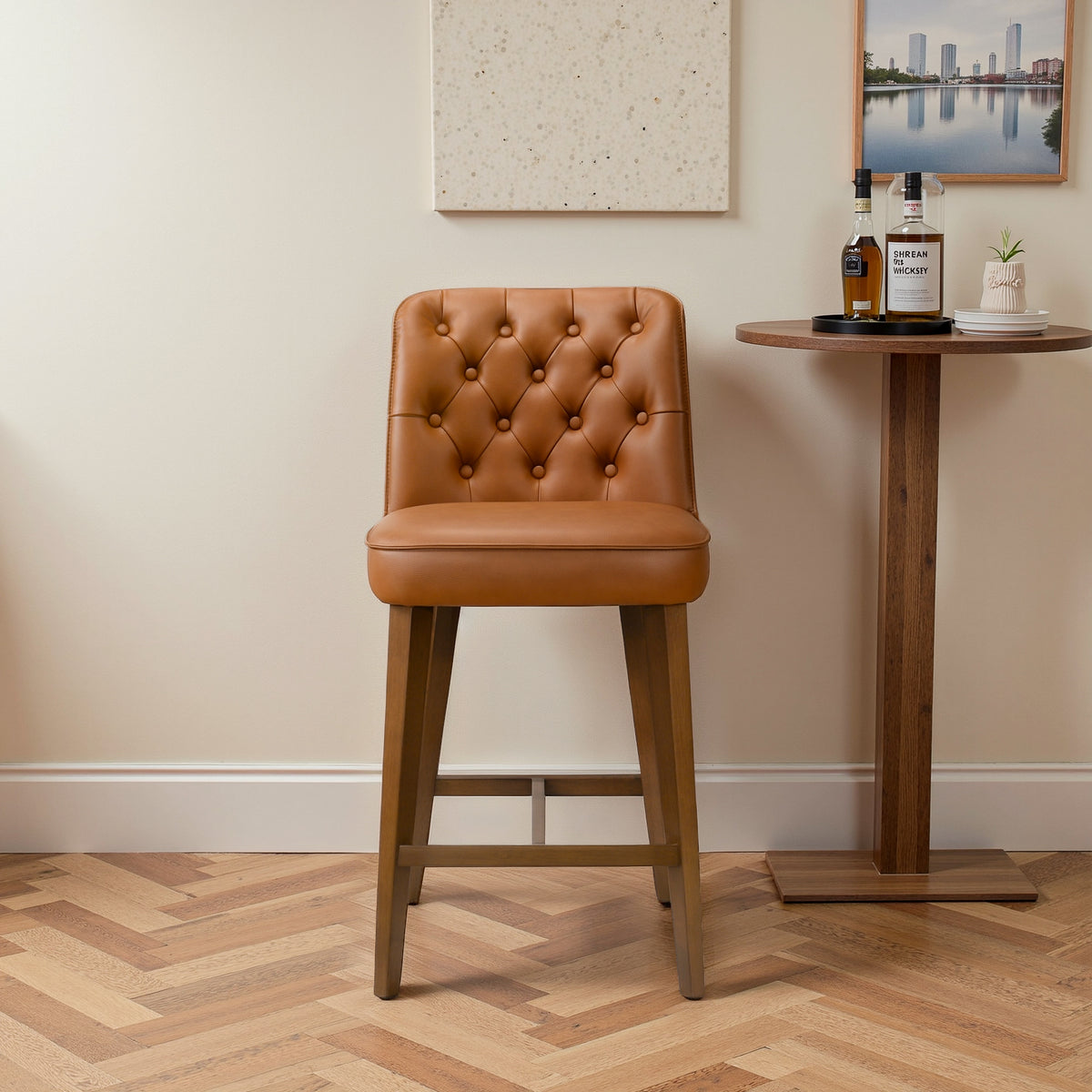 Quincy Vegan Leather Counter Stool - New York Modern