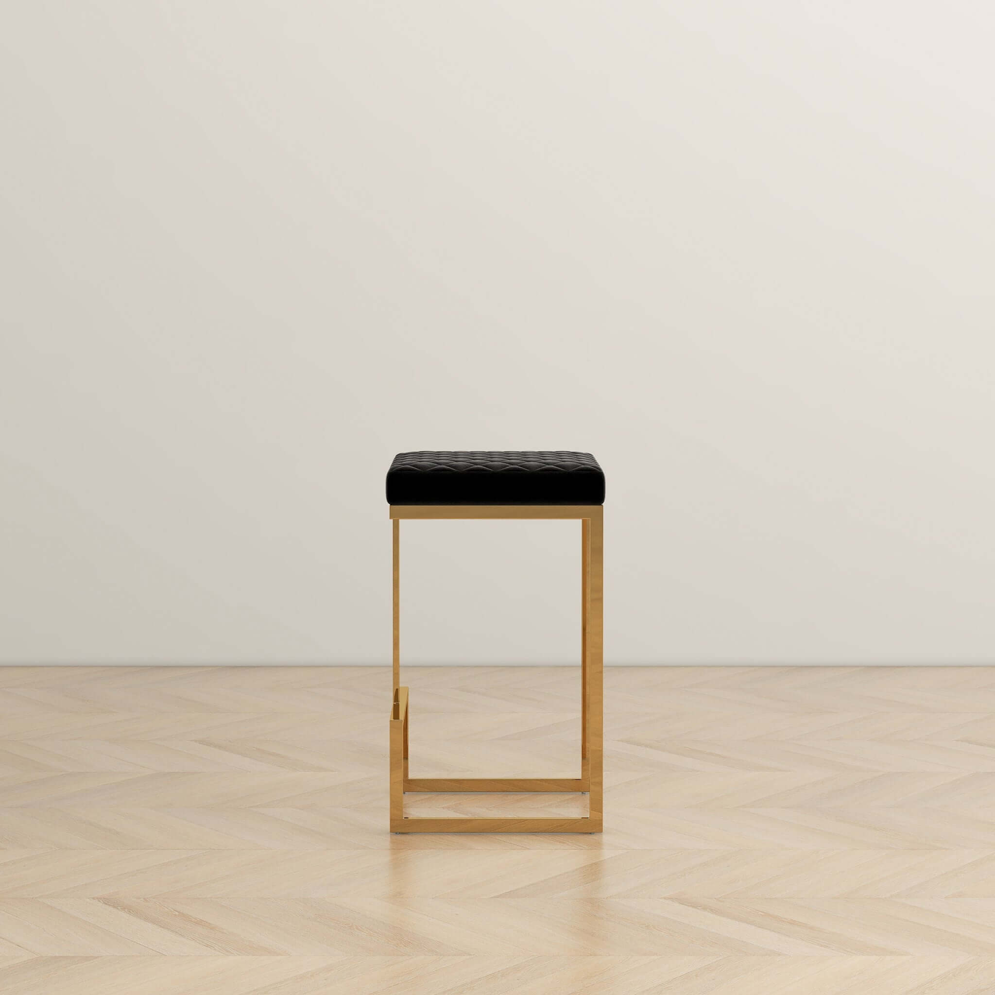 Rake Black Velvet Counter Stool