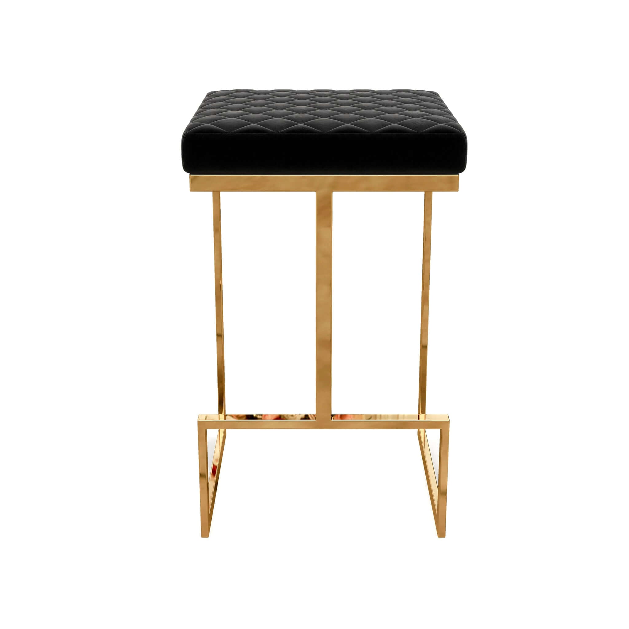 Rake Black Velvet Counter Stool