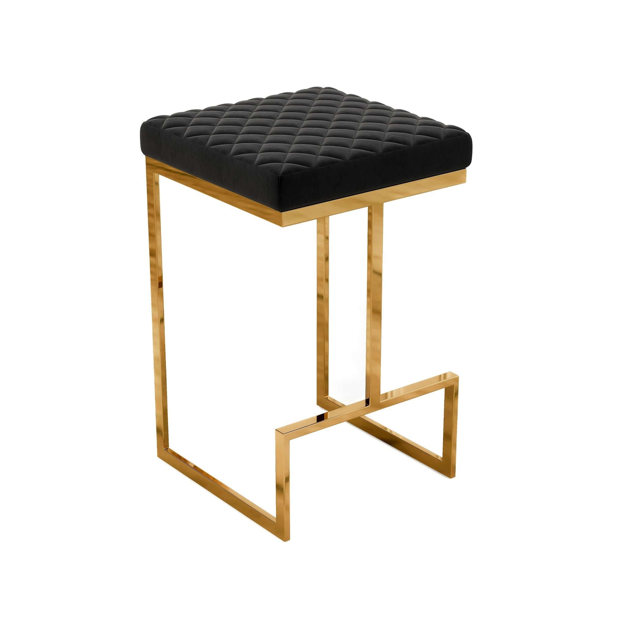 Rake Black Velvet Counter Stool