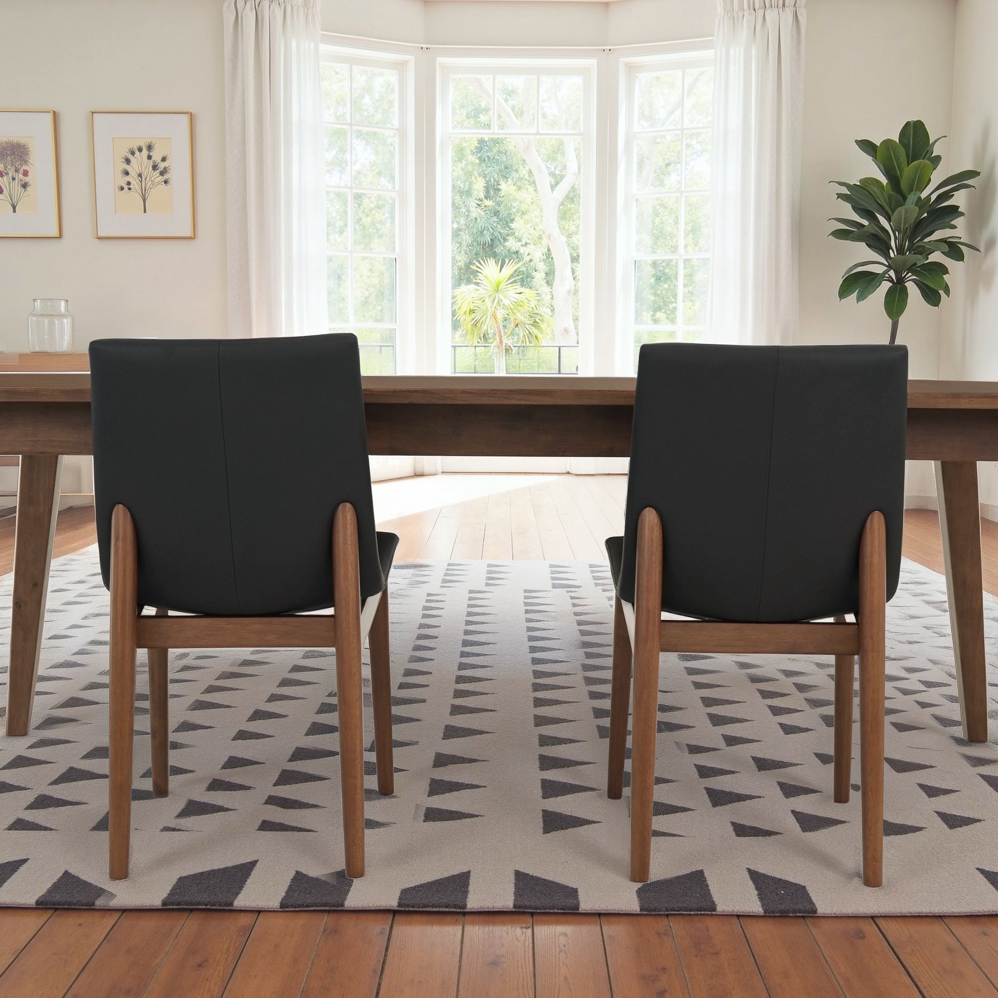 Ronda Modern Dining Chairs with Foam Padded Seat & Easy Clean Vegan Leather - New York Modern Furniture