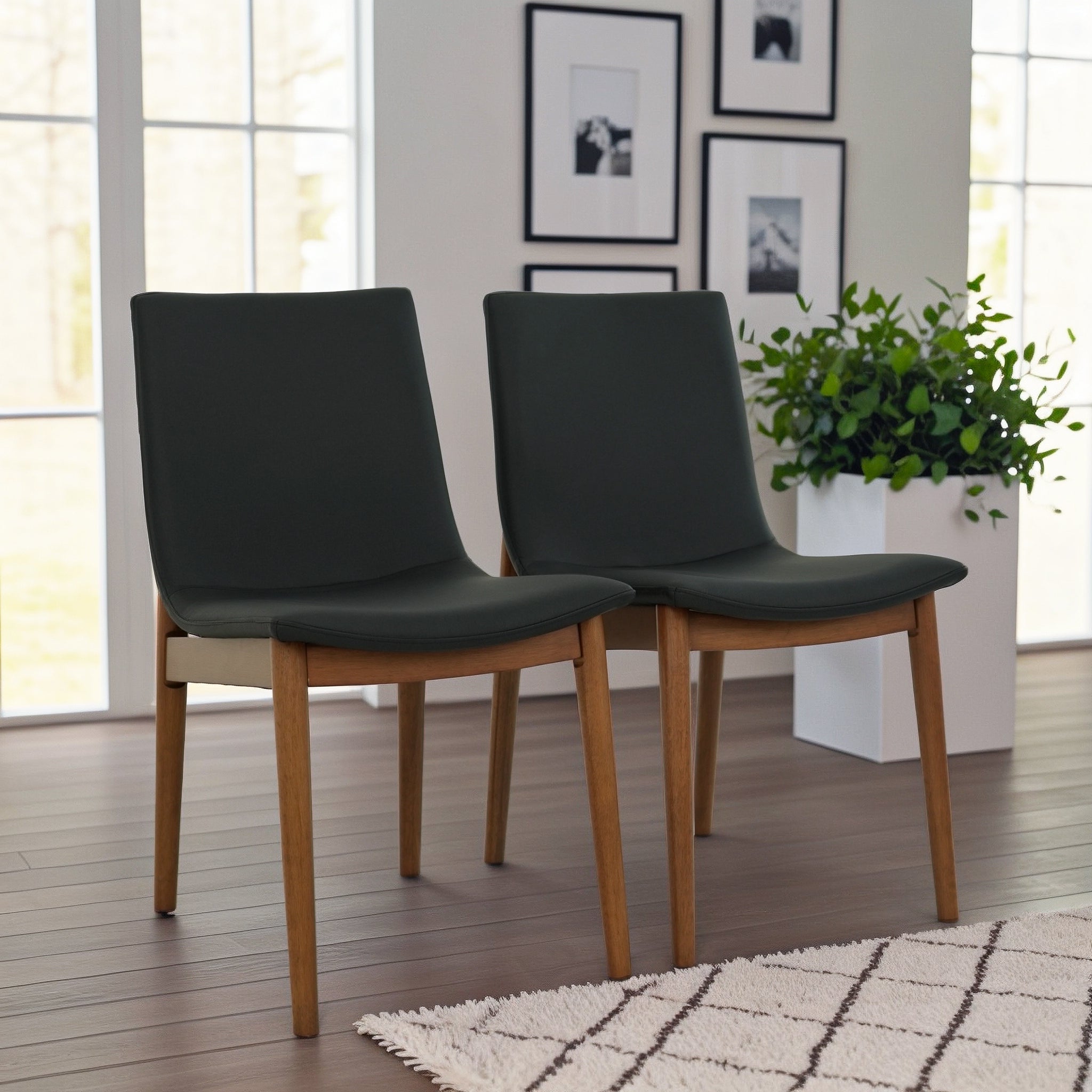 Ronda Modern Dining Chairs with Foam Padded Seat & Easy Clean Vegan Leather - New York Modern Furniture