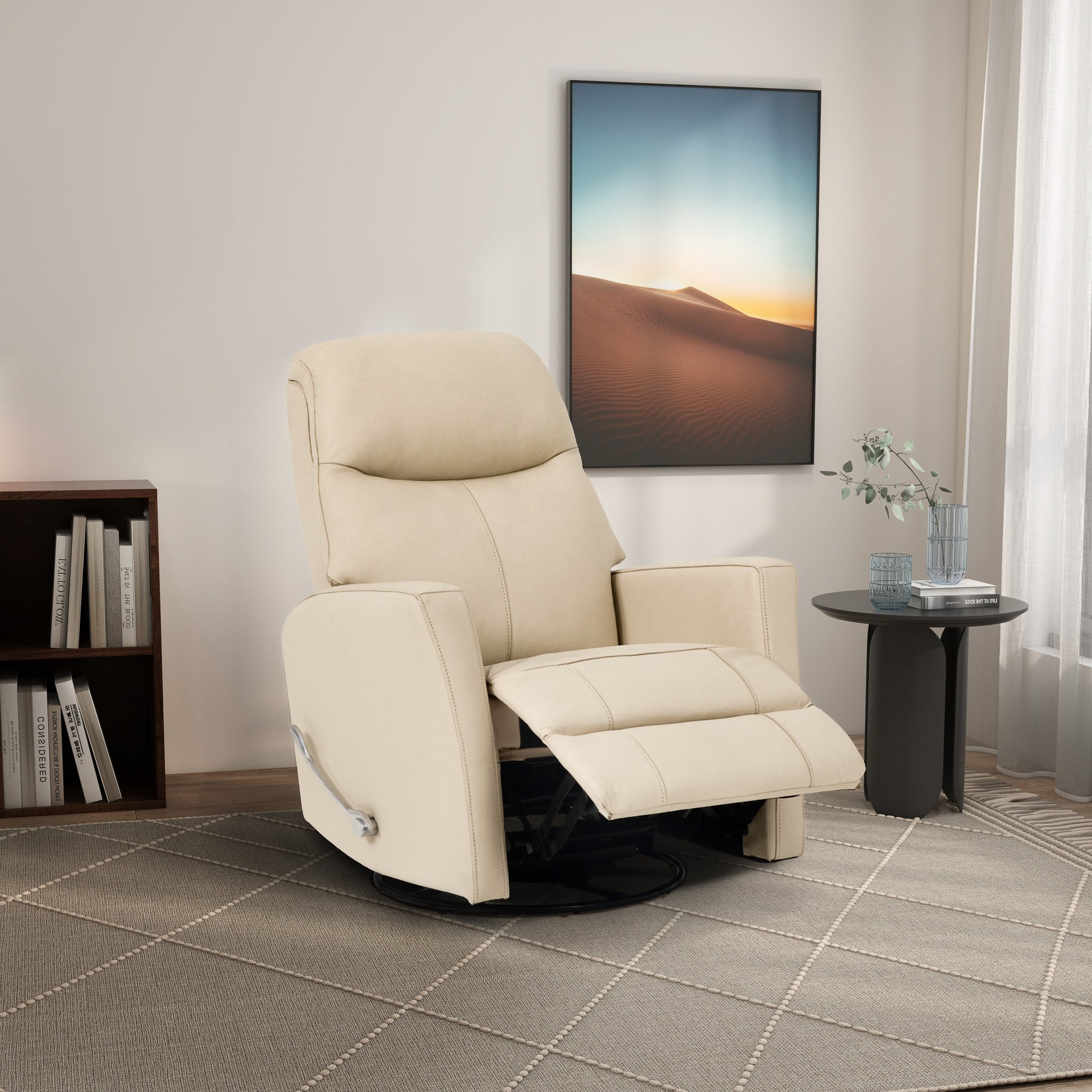 Rowan Leather Swivel Glider Recliner Chair - New York Modern Furniture