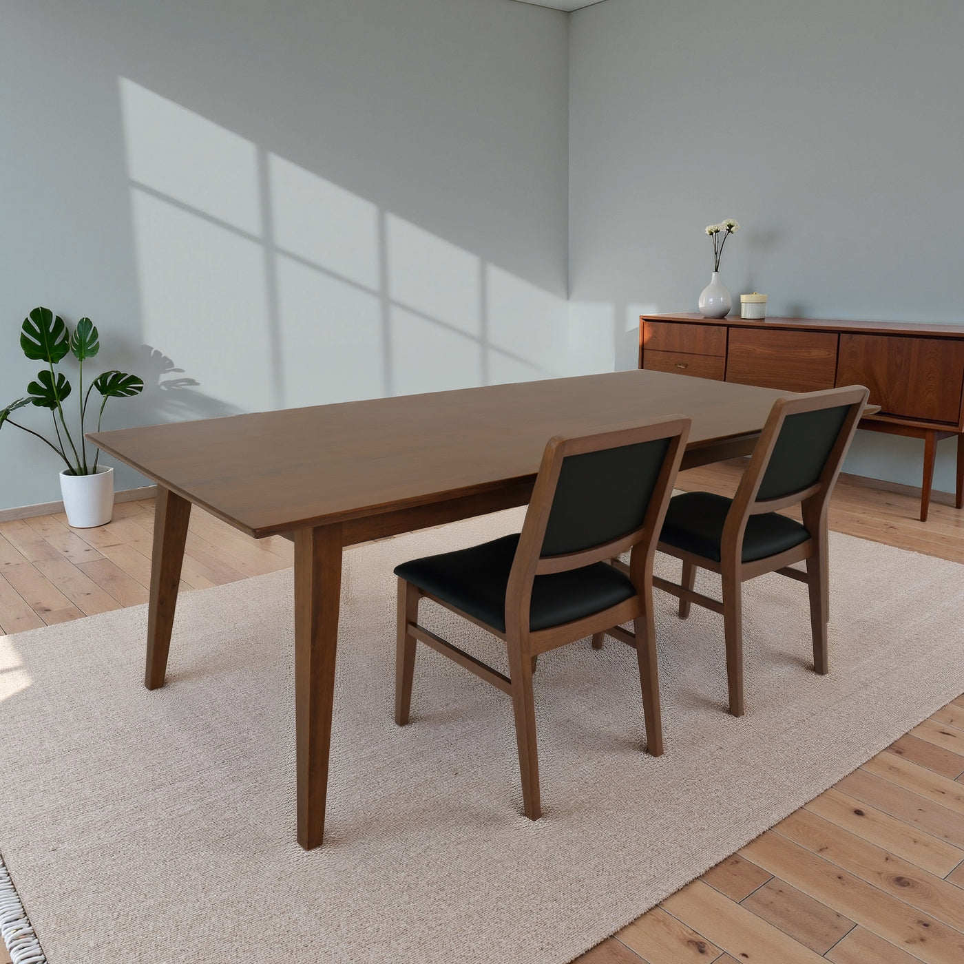 Sienna Modern &amp; Stylish Vegan Leather Uphoholstered Solid Wood Dining Chairs - New York Modern Furniture