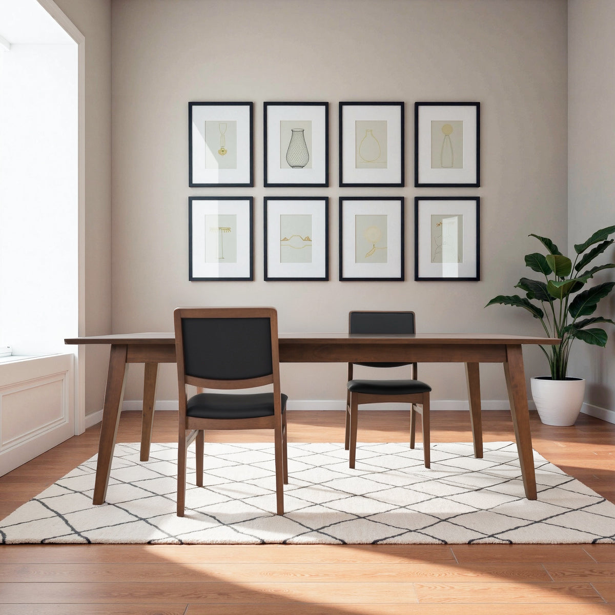 Sienna Modern &amp; Stylish Vegan Leather Uphoholstered Solid Wood Dining Chairs - New York Modern Furniture