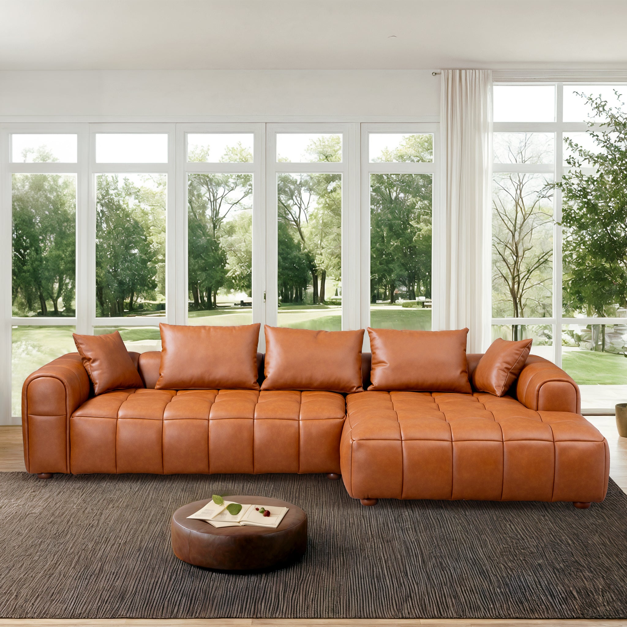 Sofia Composite Leather Sectional Sofa - New York Modern Furniture