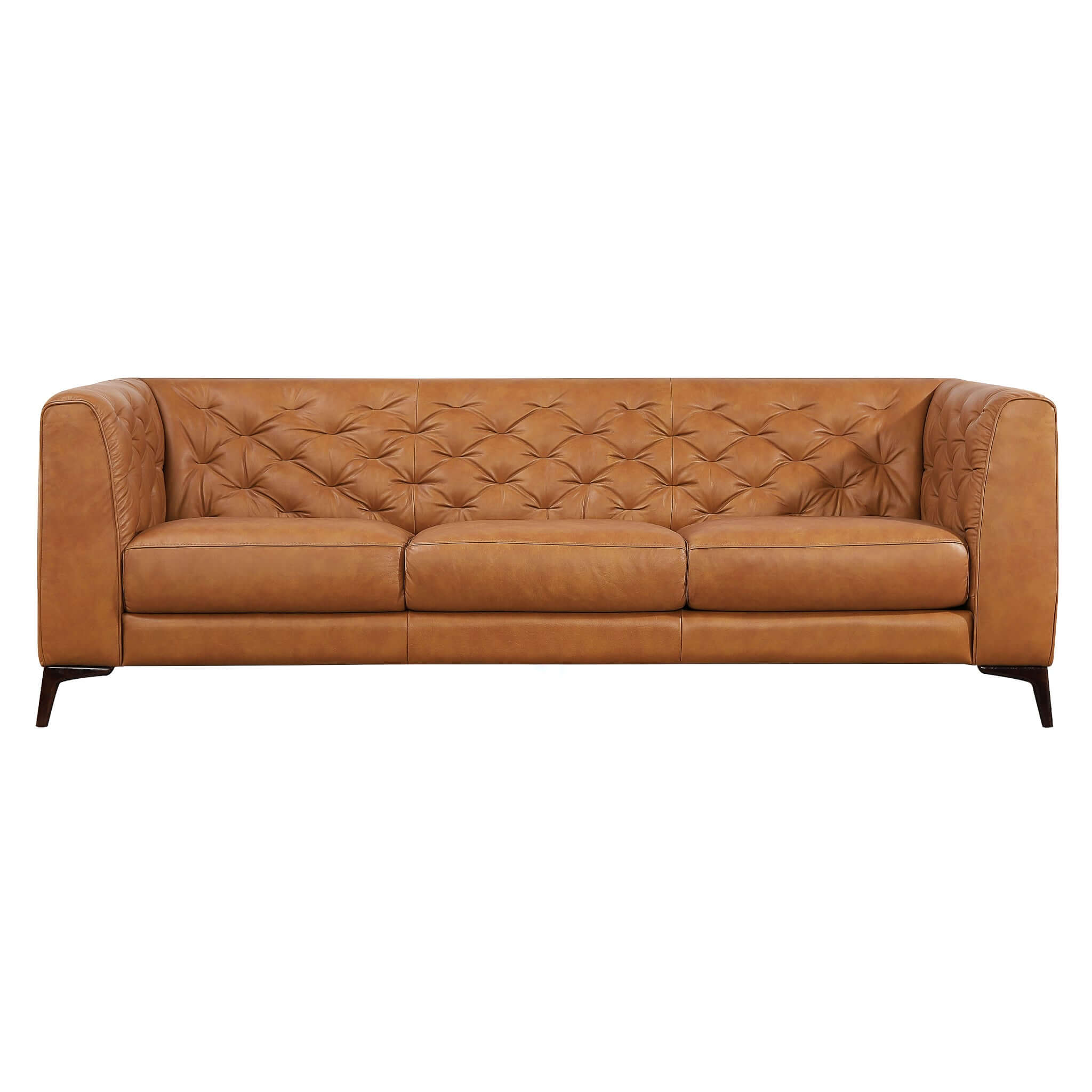 Sterling Mid-Century Modern Genuine Leather Chesterfield Sofa - New York Modern Furniture
