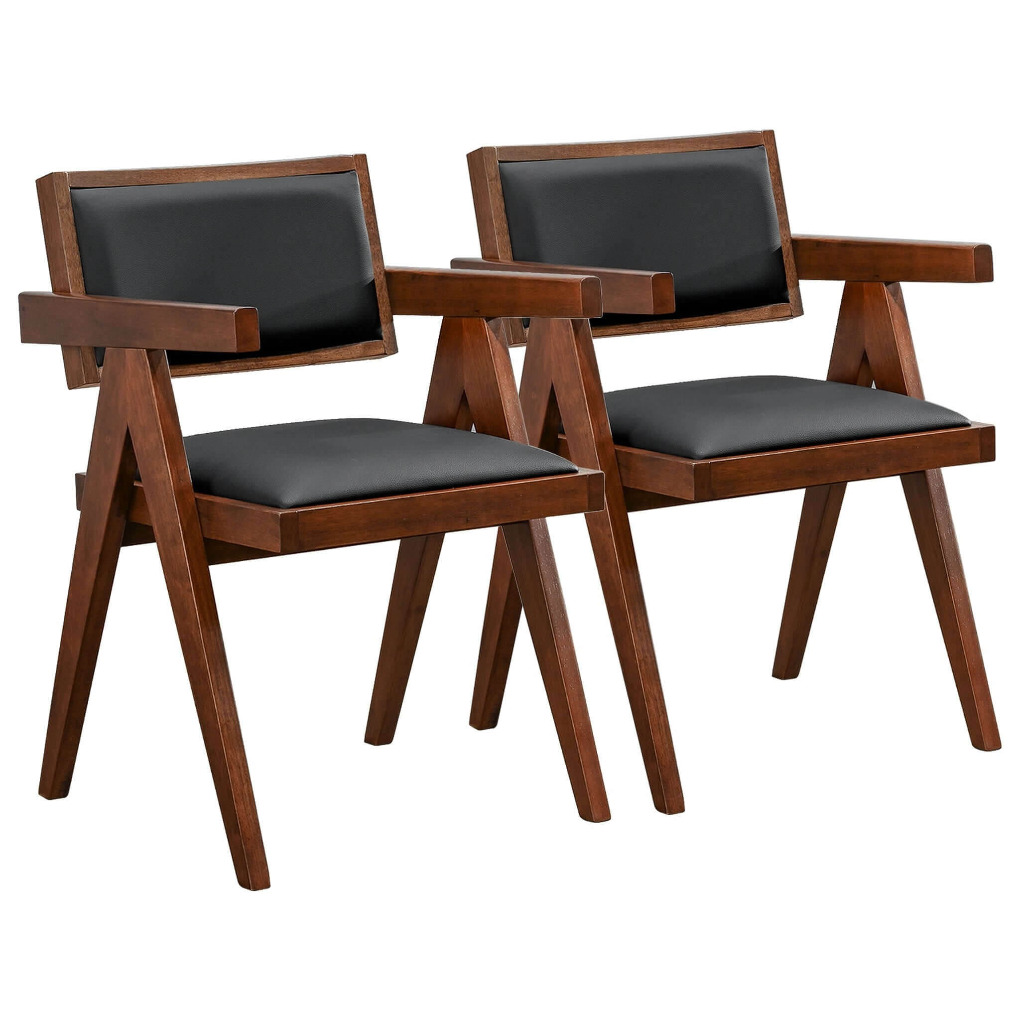 Torrey Black Leather Dining Chair (Set of 2)