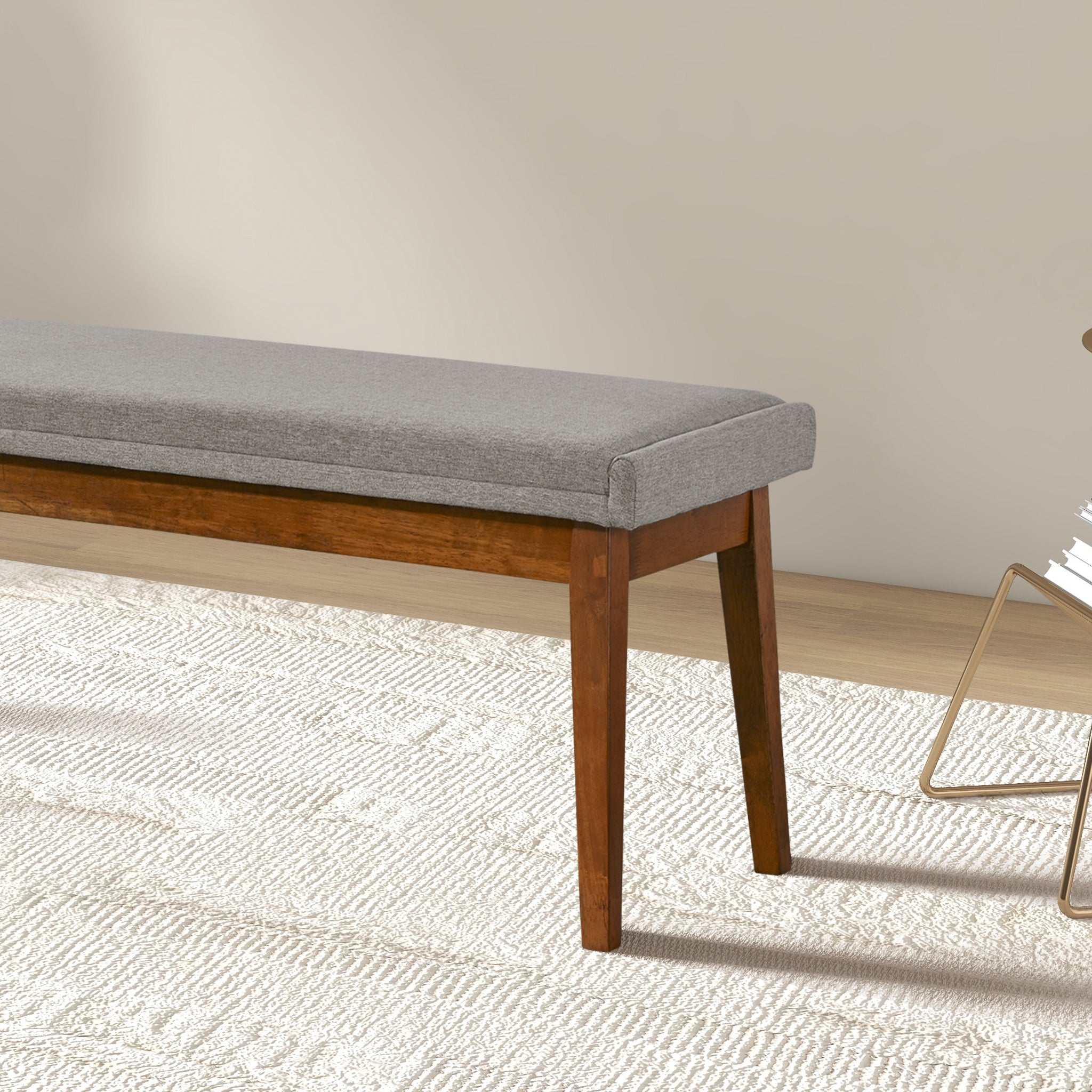 Trent Mid-Century Modern Fabric Upholstered Bench - New York Modern Furniture