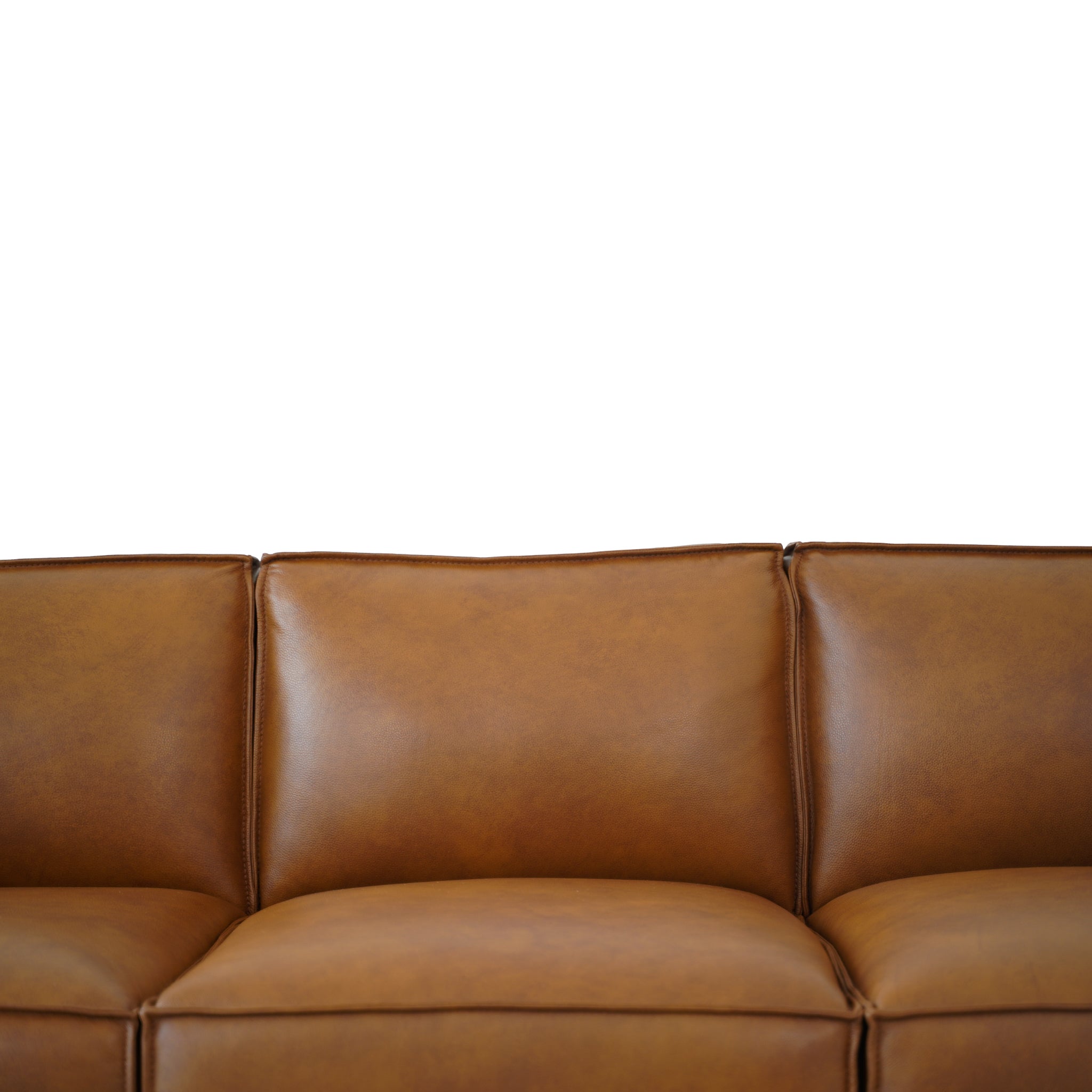 Urban Tan Leather Sofa - New York Modern