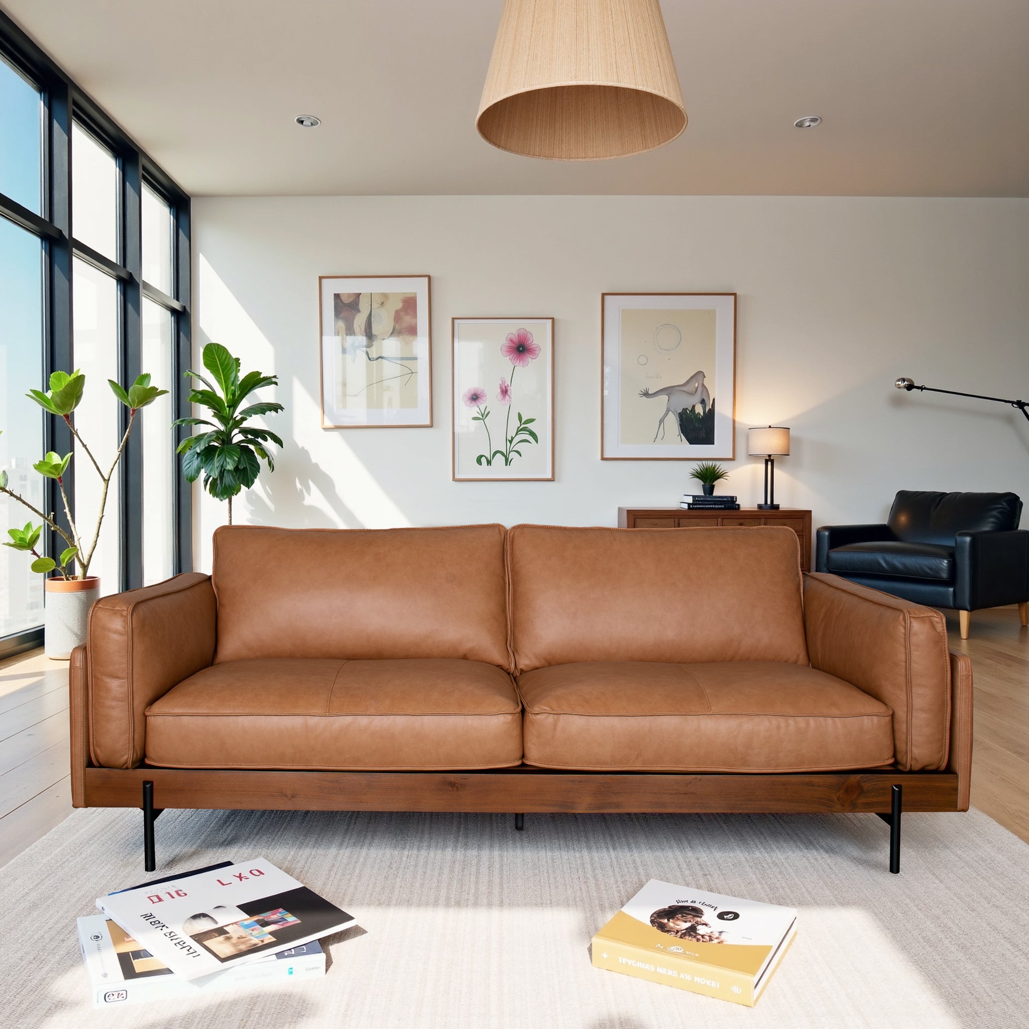 Visalia Modern Leather Sofa with Sustainable Materials - New York Modern Furniture