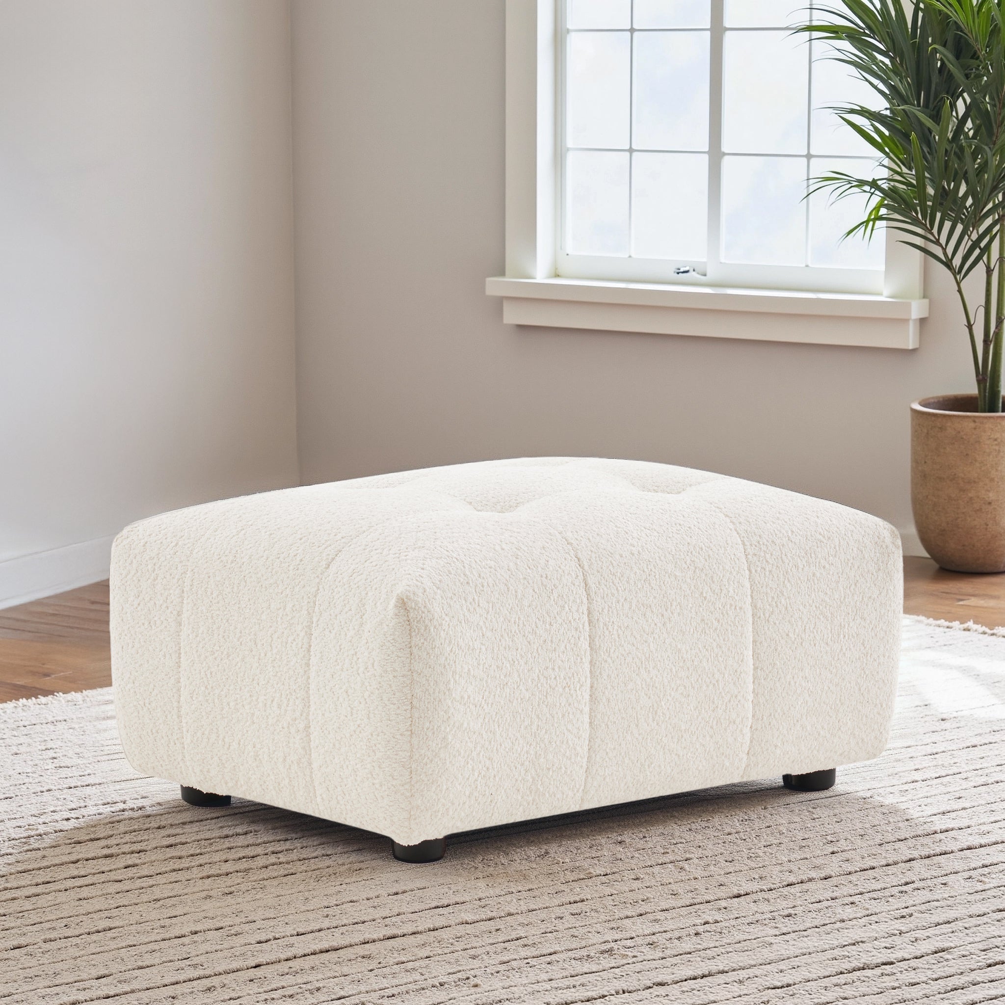 Warner Boucle Ottoman - New York Modern Furniture