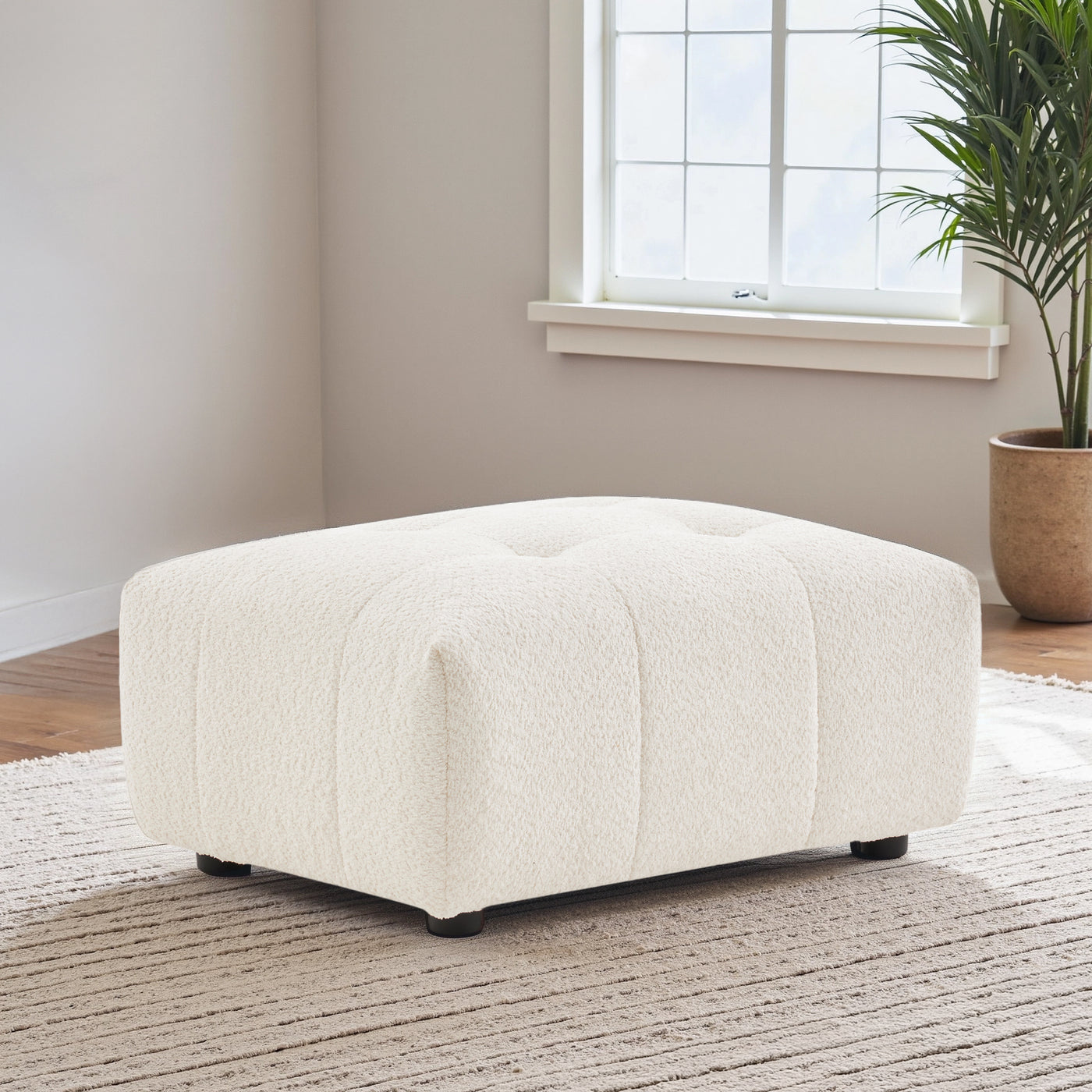 Warner Boucle Ottoman - New York Modern Furniture