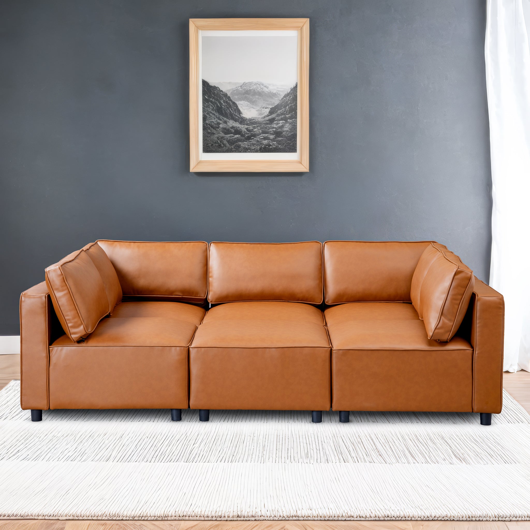 Wilton Vegan Leather Modular Sofa - New York Modern