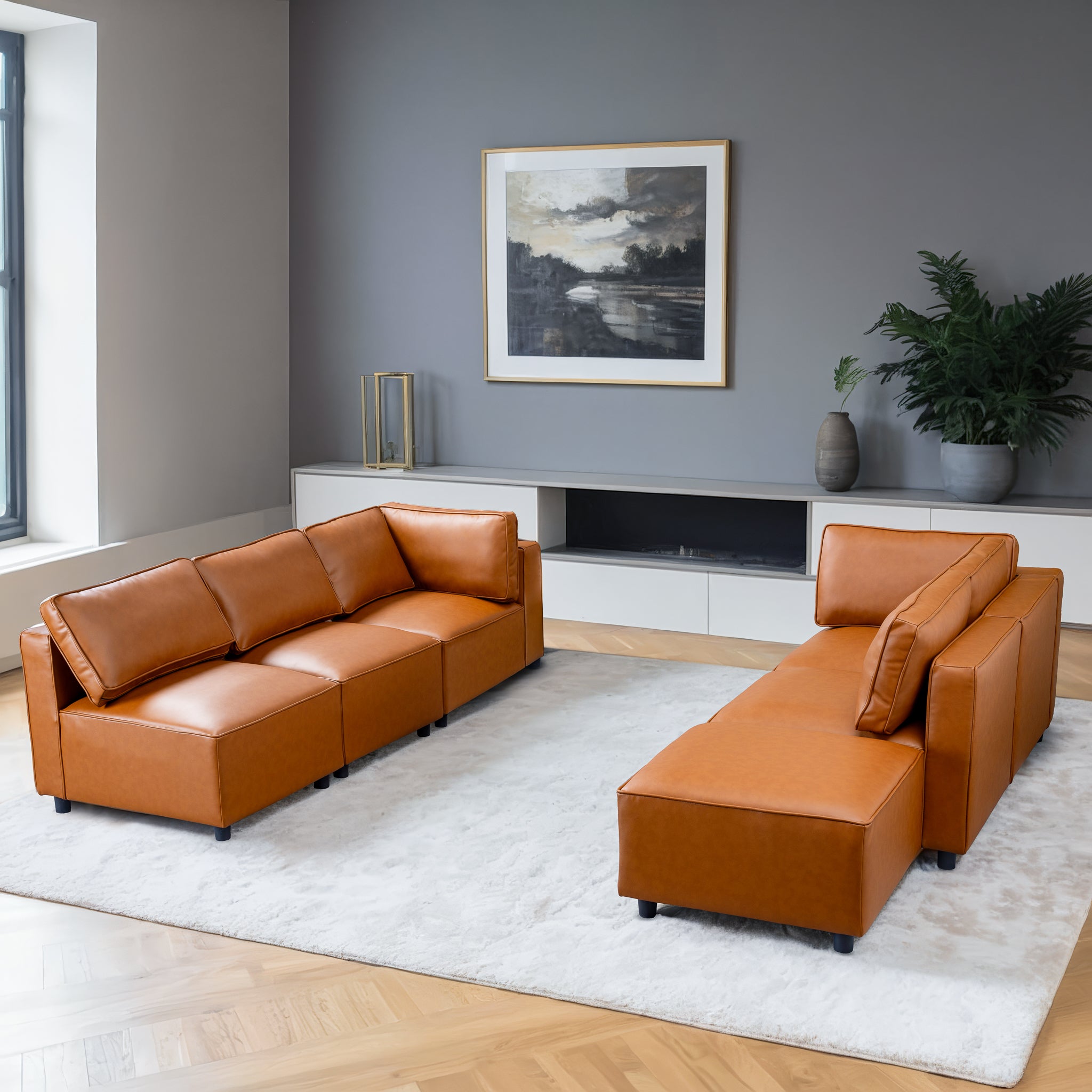 Wilton Vegan Leather Modular Sofa - New York Modern