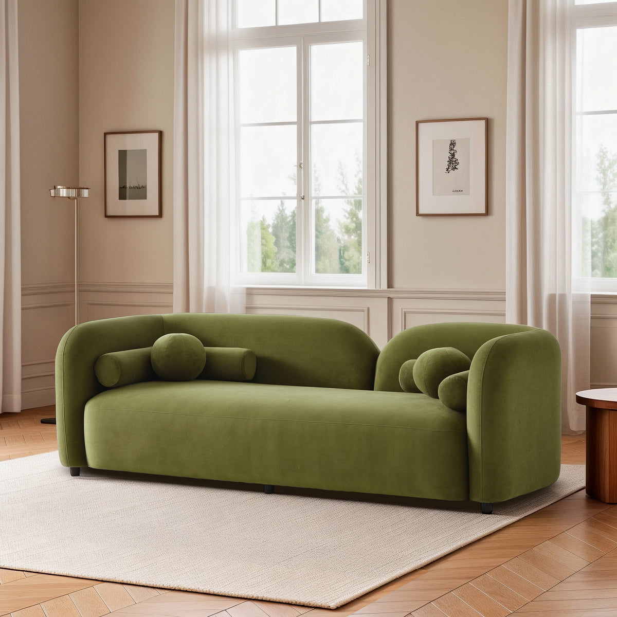 Bacio 3-Seater Modern Velvet Sofa - New York Modern Furniture