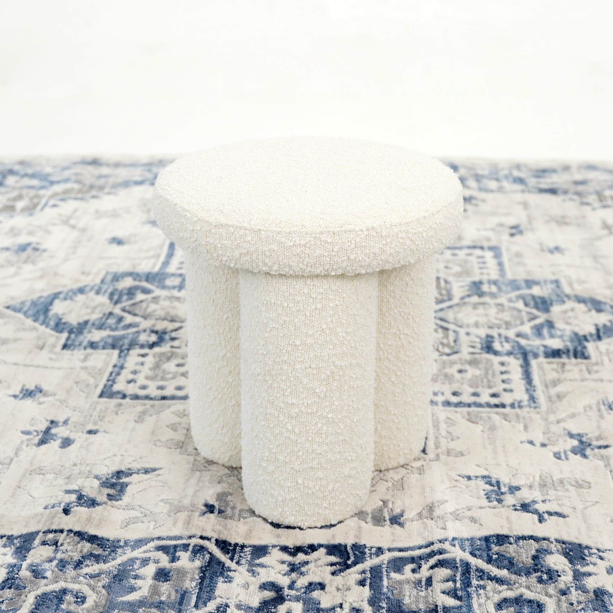 New York Modern Furniture - Perch Ivory Boucle Stool