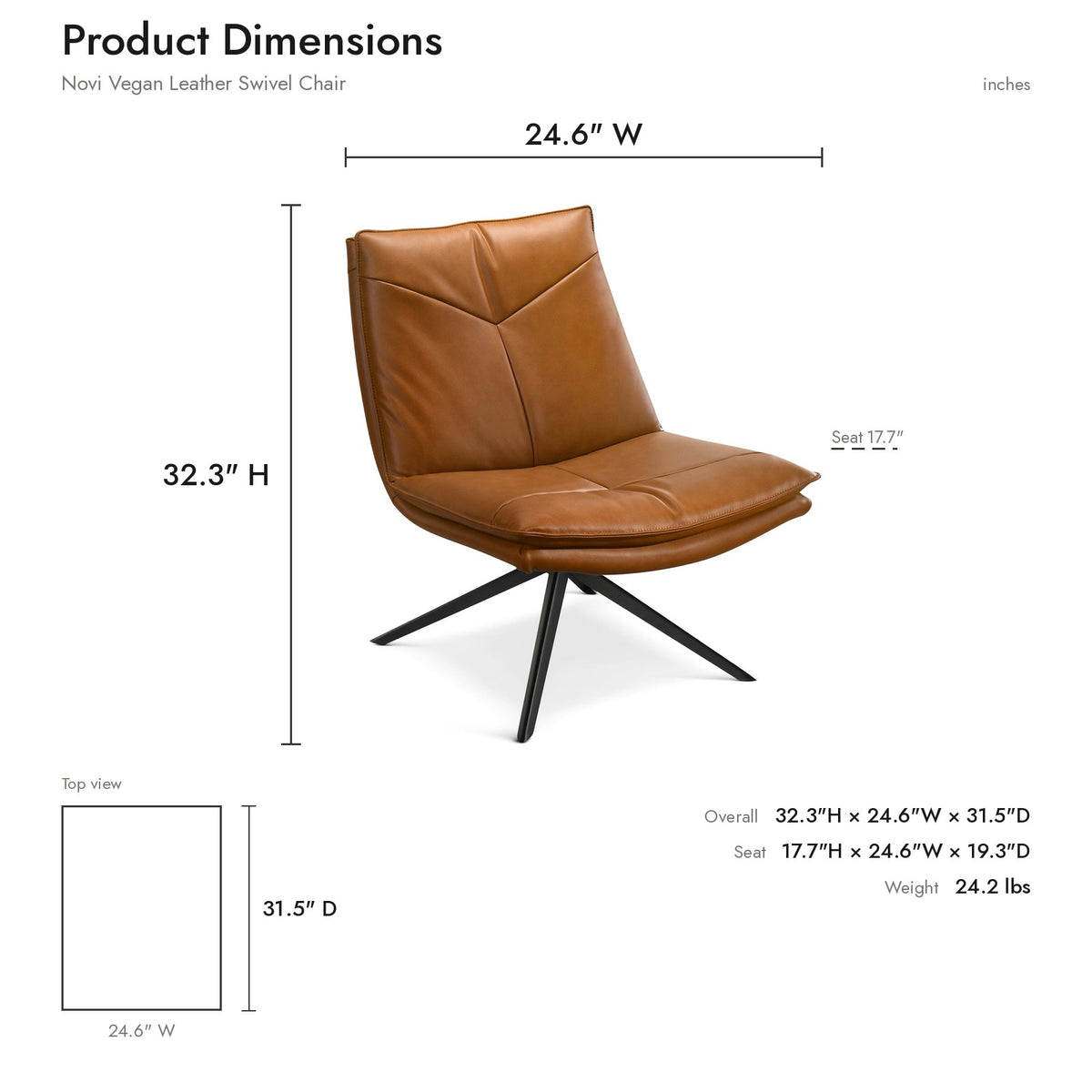 Product dimensions diagram