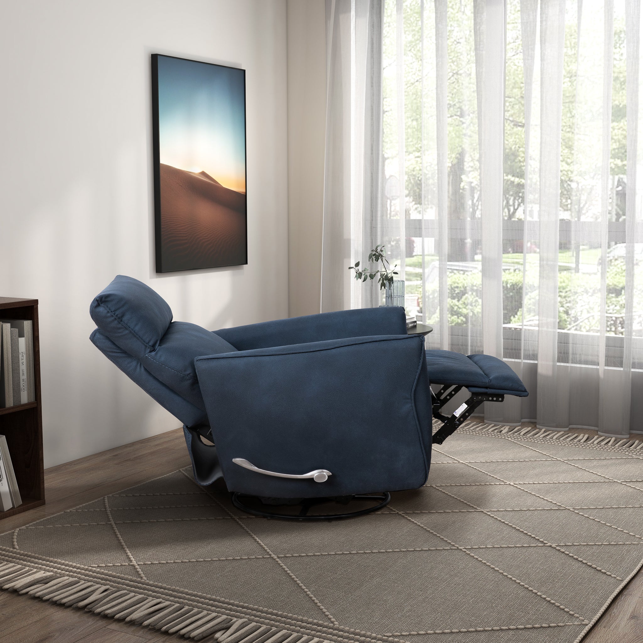 Knox Suede Swivel Glider Recliner Chair