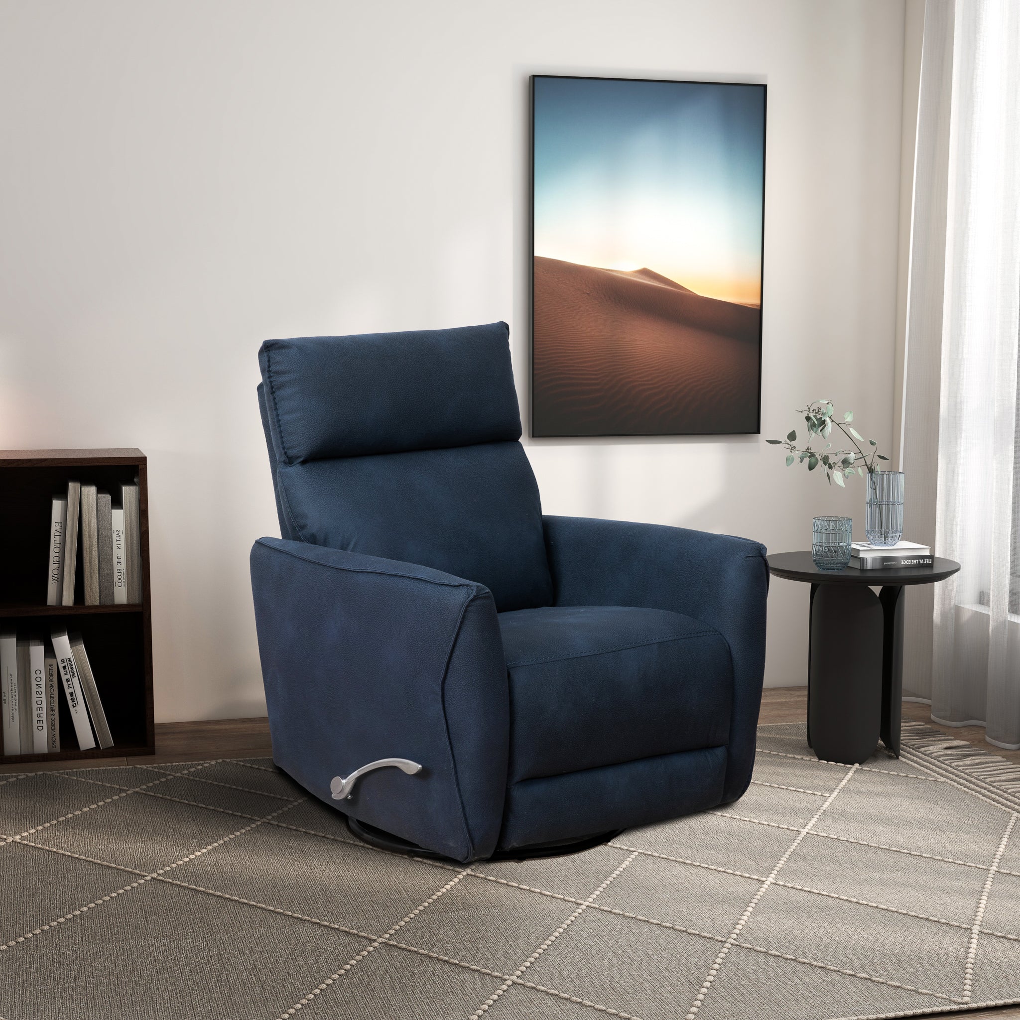 Knox Suede Swivel Glider Recliner Chair