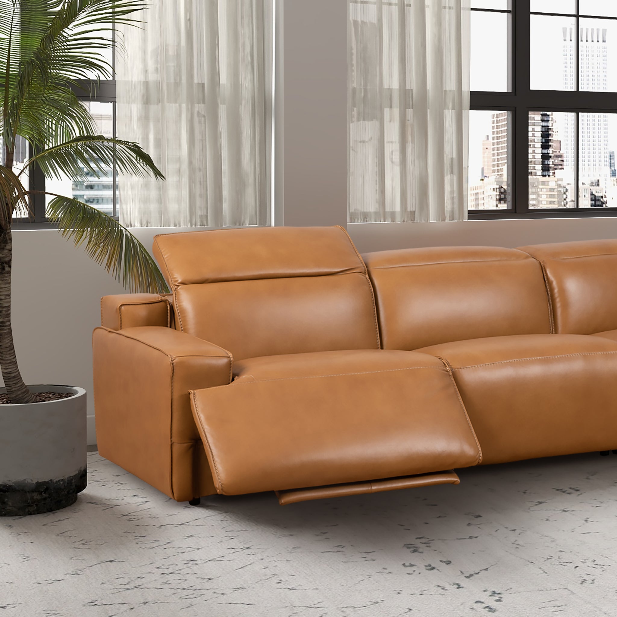 Lucas Leather Triple PWR Recliner Sofa