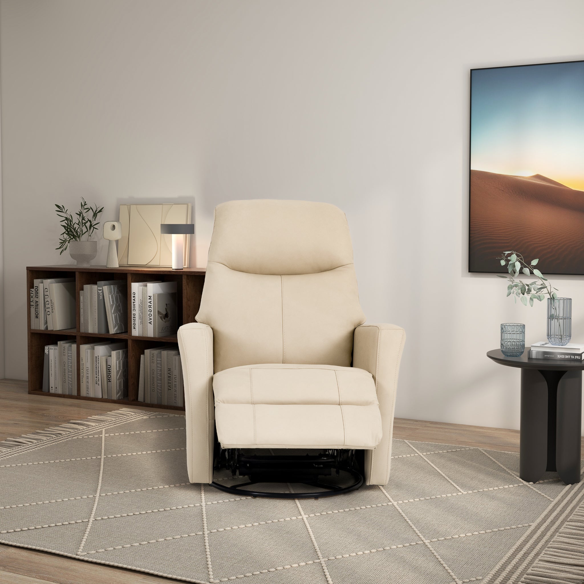 Rowan Leather Swivel Glider Recliner Chair