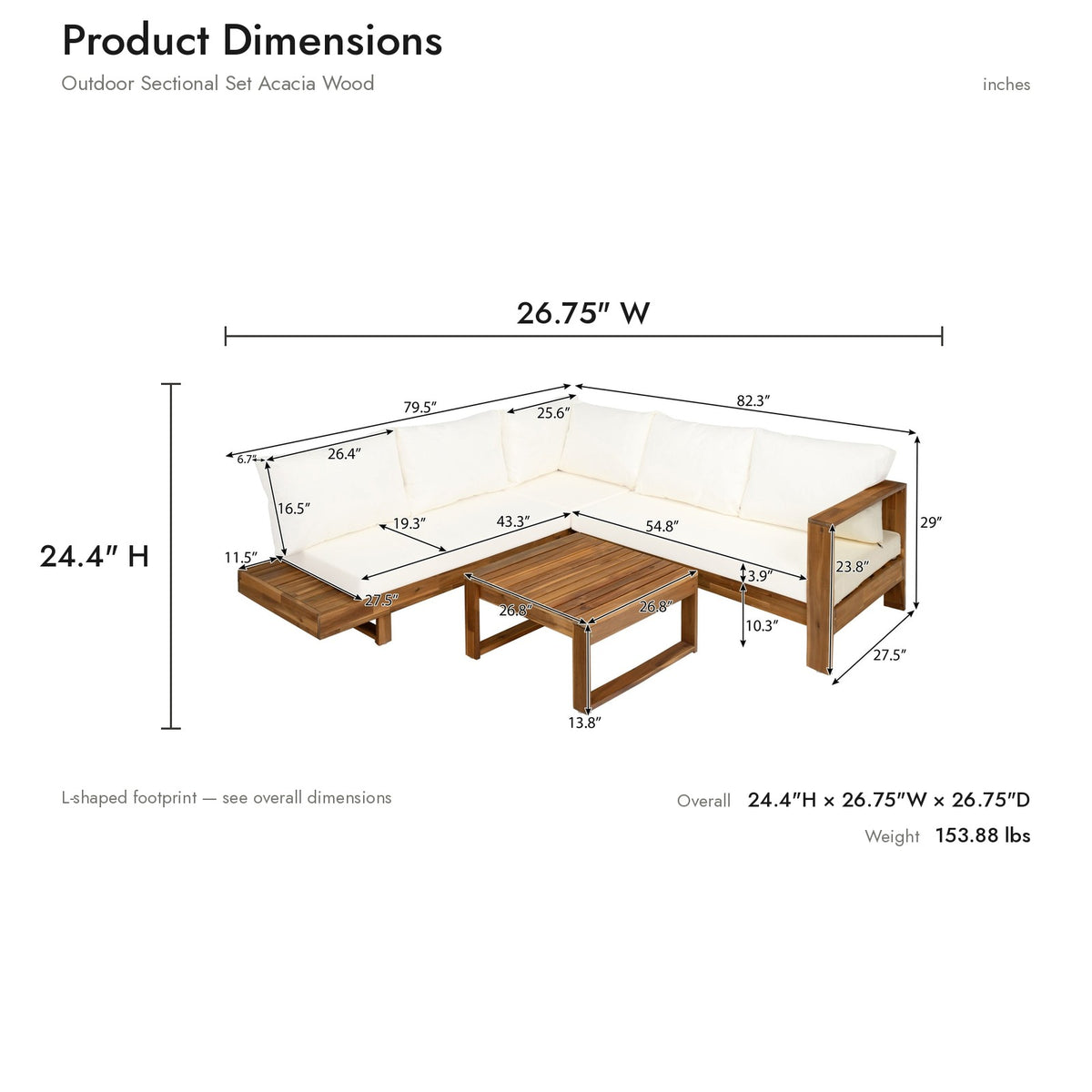 Product dimensions diagram