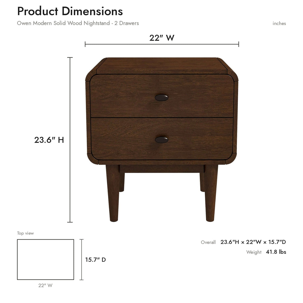 Product dimensions diagram