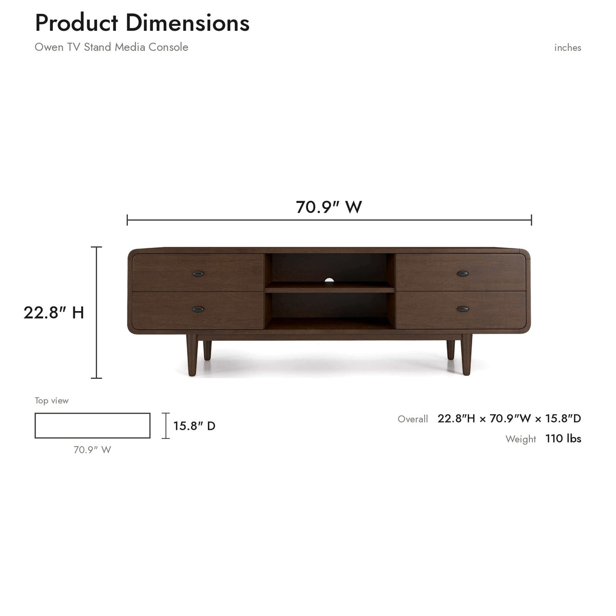 Product dimensions diagram
