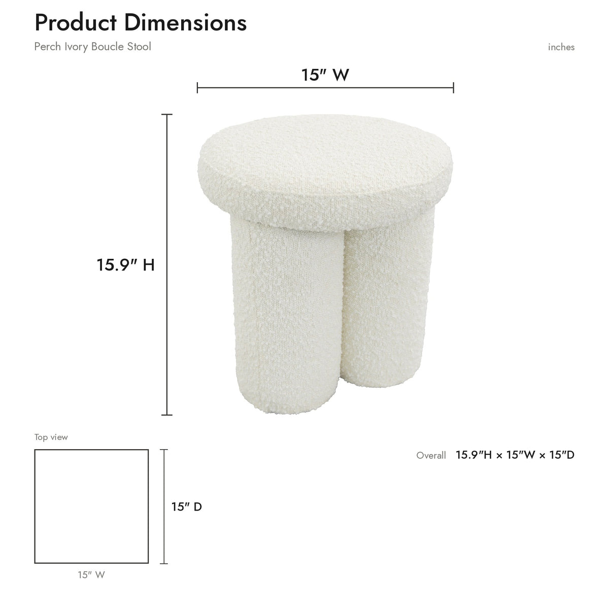 Product dimensions diagram