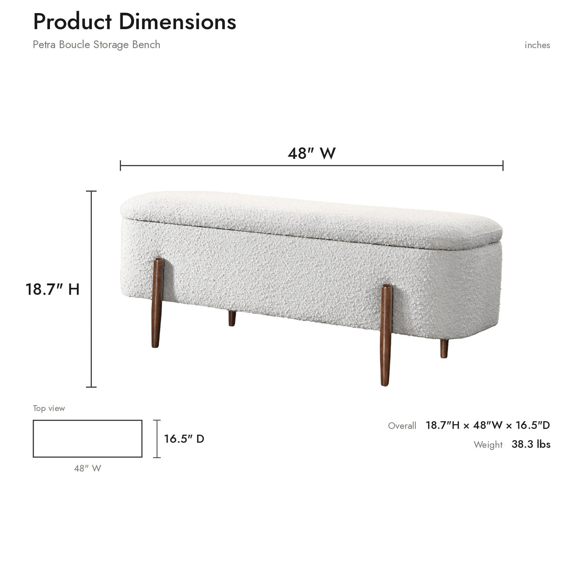 Product dimensions diagram