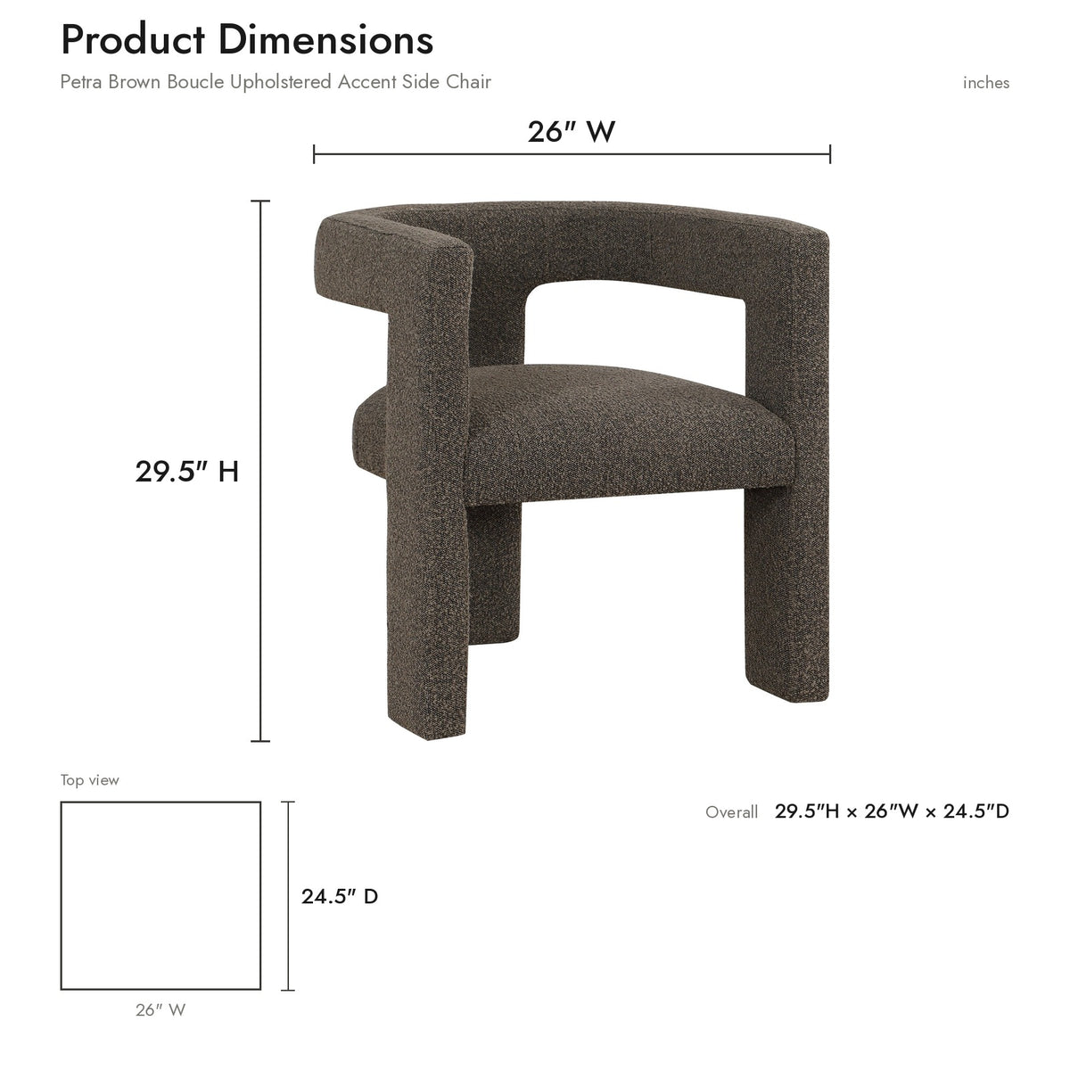Product dimensions diagram