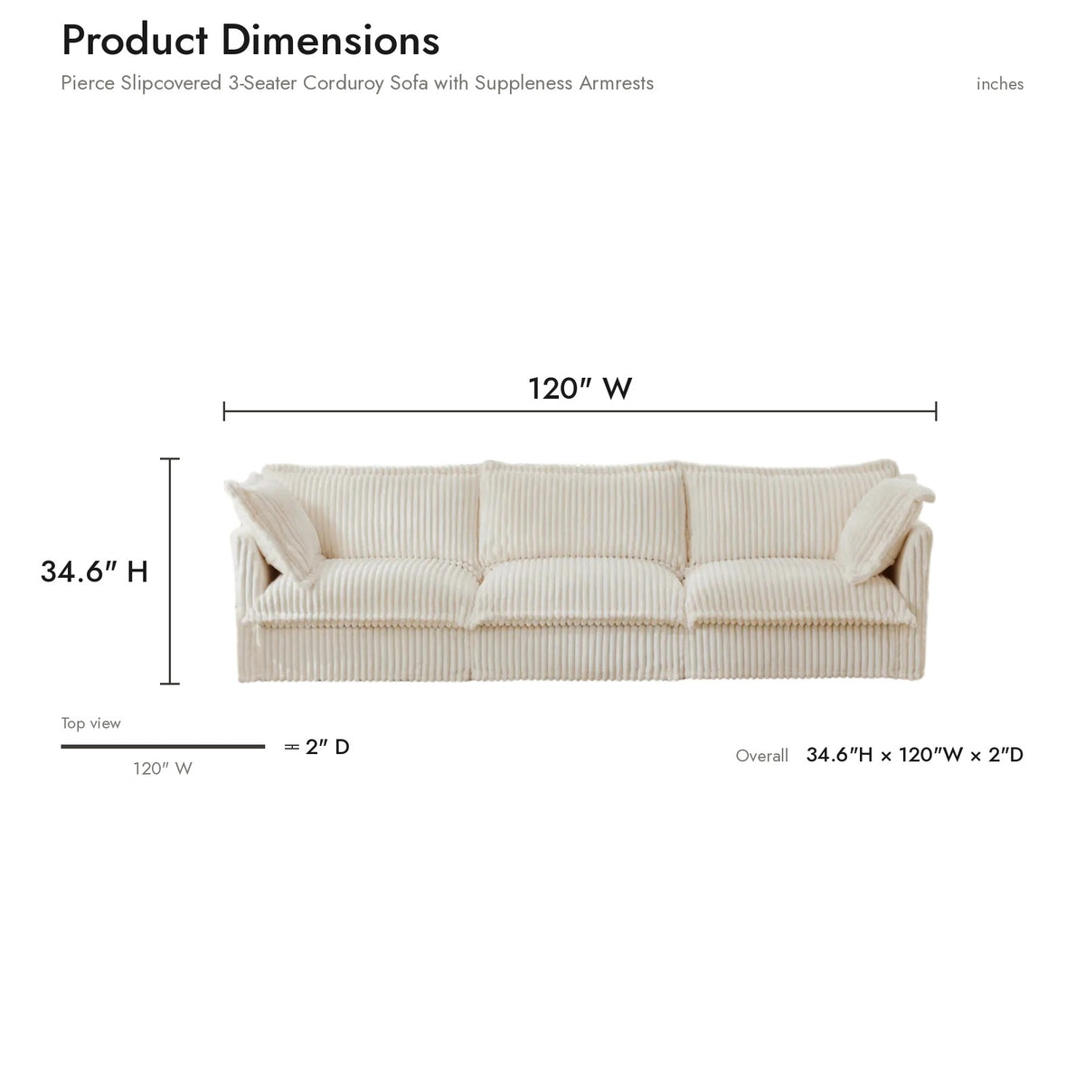 Product dimensions diagram