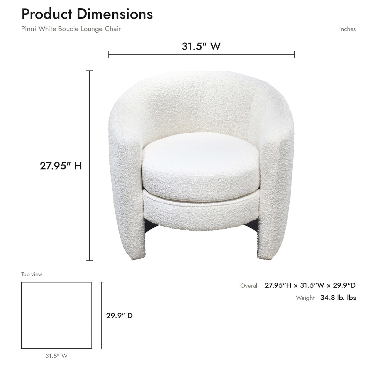 Product dimensions diagram
