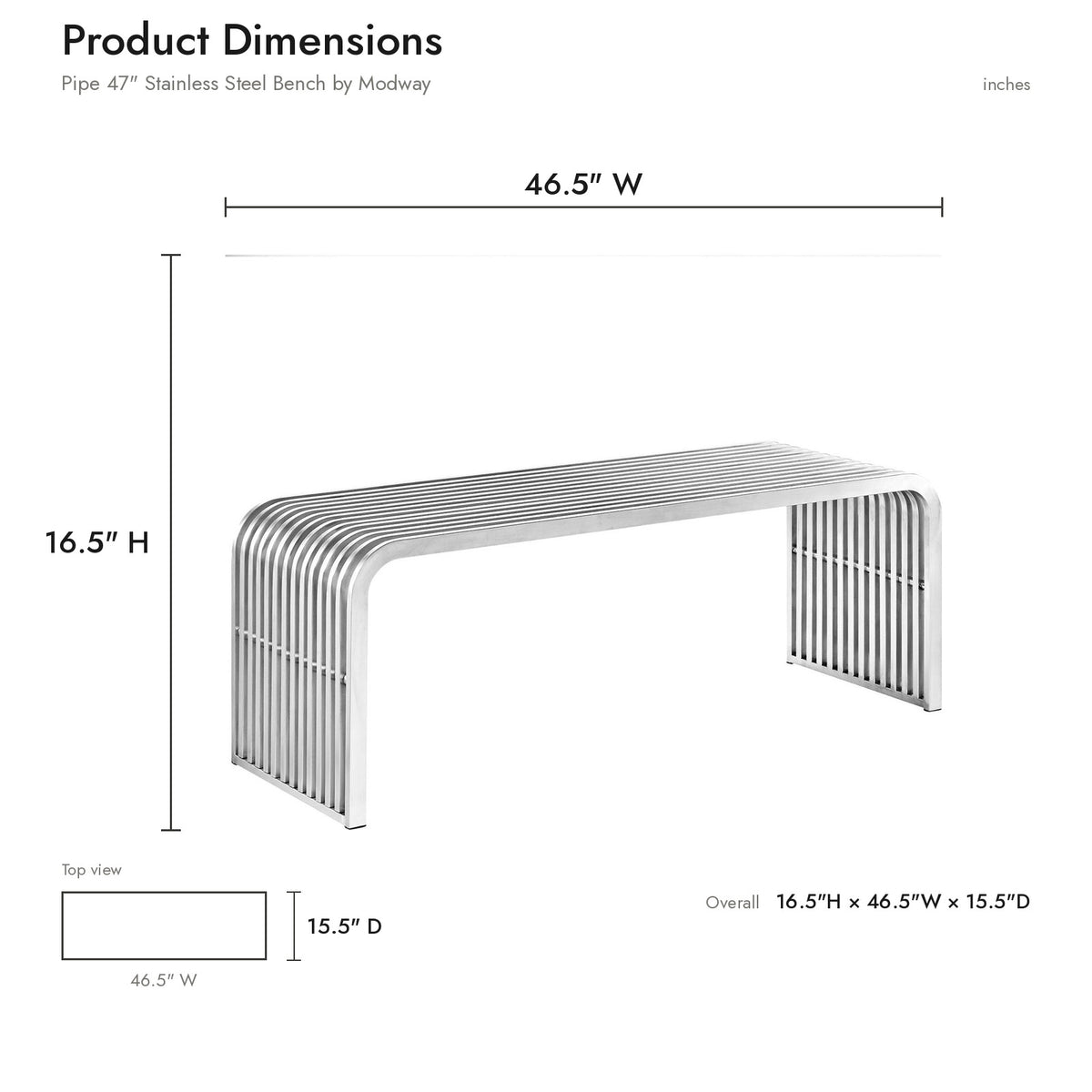 Product dimensions diagram