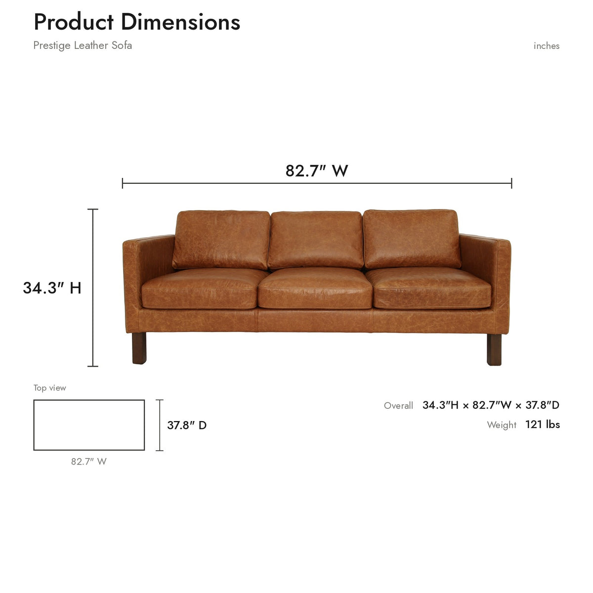 Product dimensions diagram