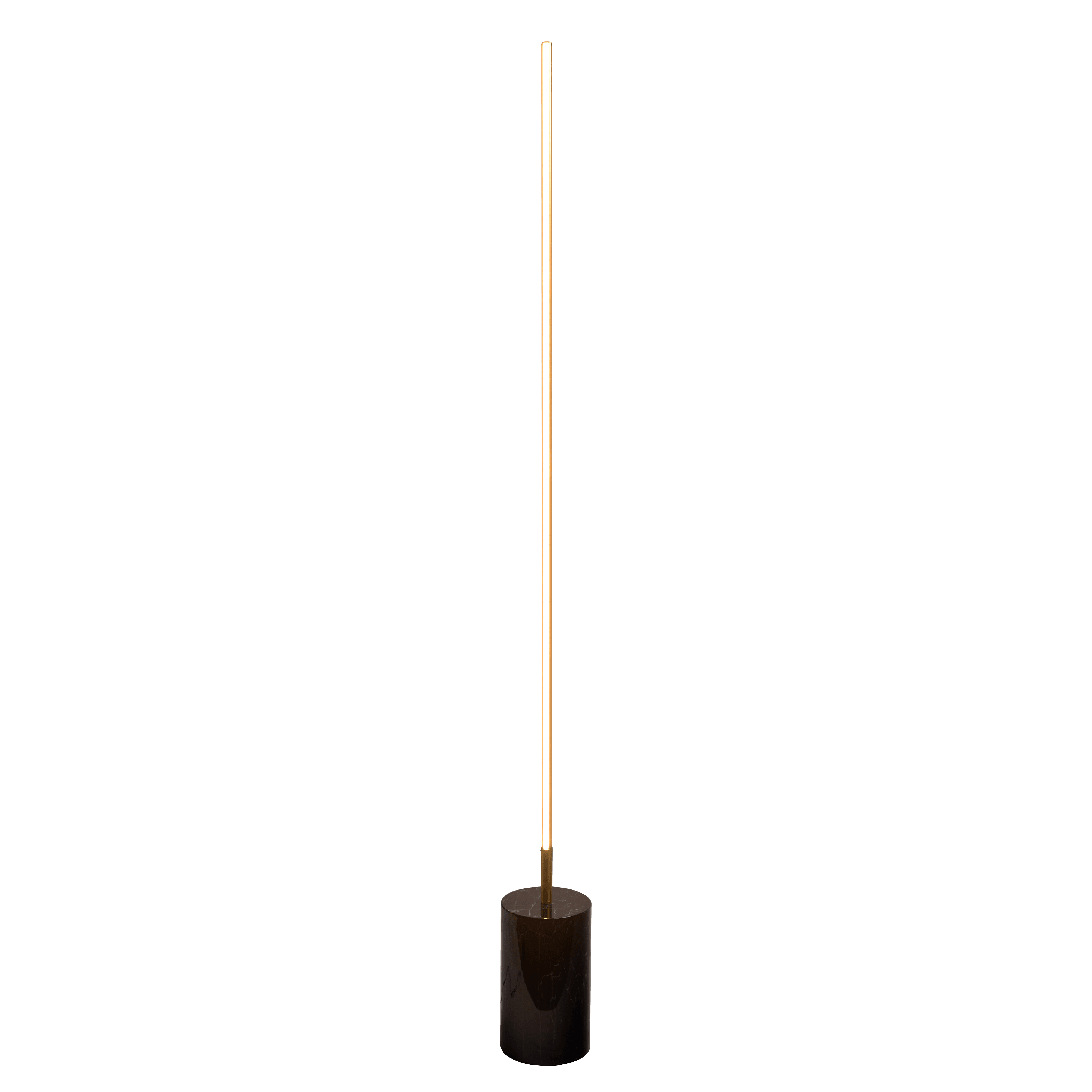 Nadia Brassed Gold LED Floor Lamp with On/Off Switch Faux Marble Base