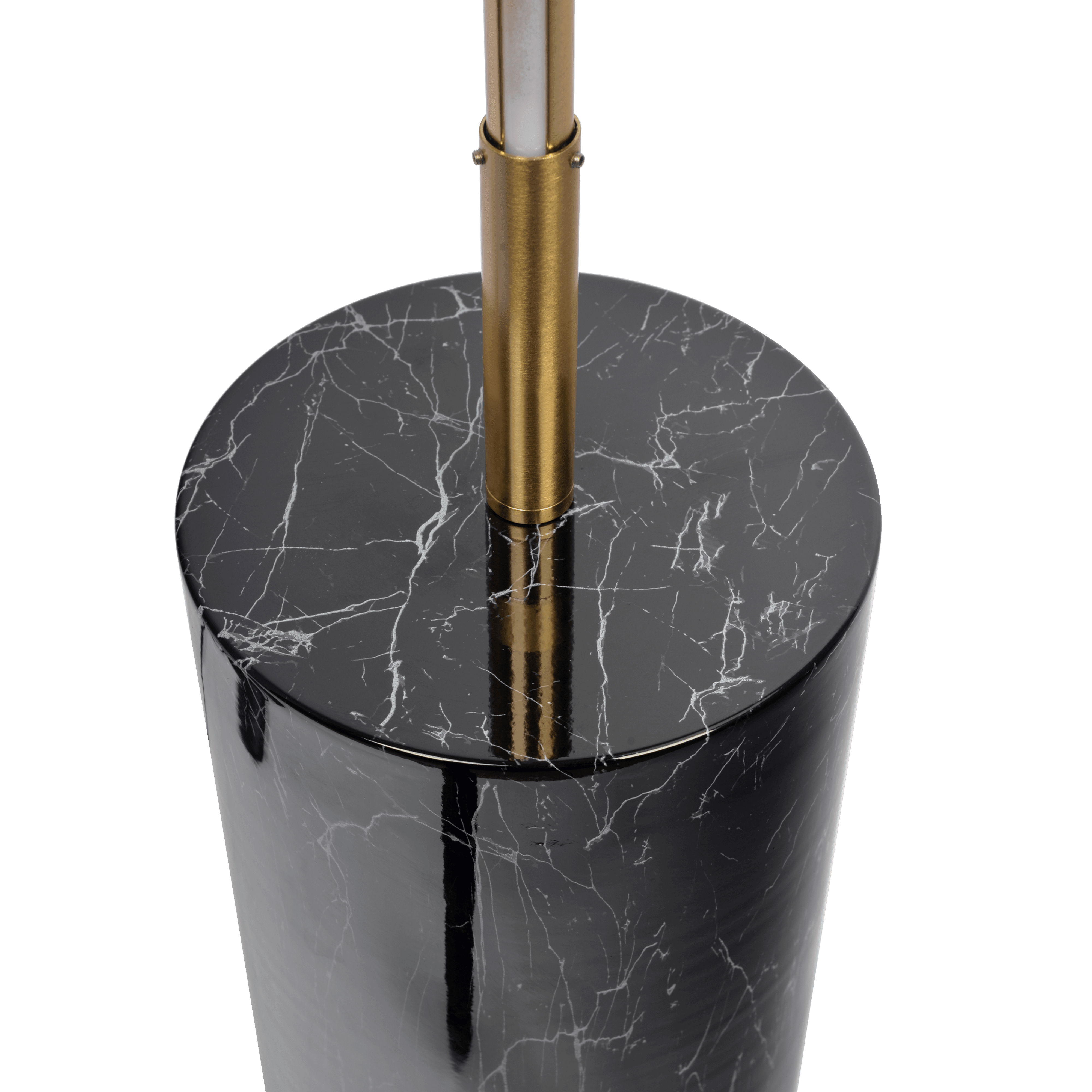 Nadia Brassed Gold LED Floor Lamp with On/Off Switch Faux Marble Base