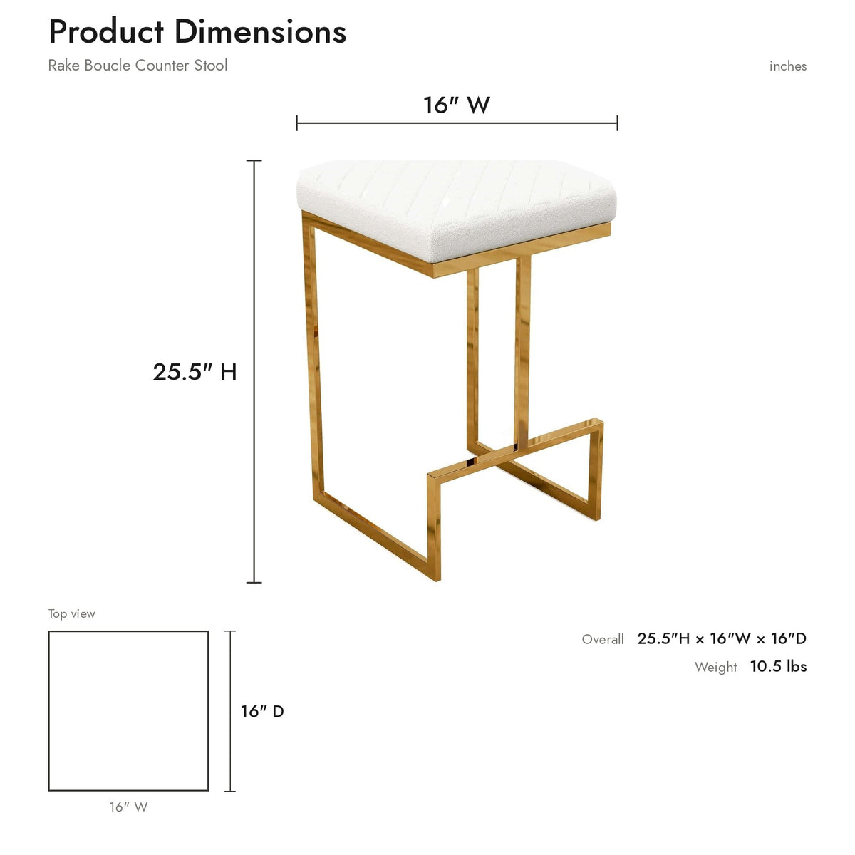 Product dimensions diagram