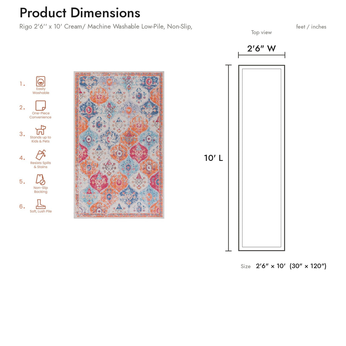 Product dimensions diagram